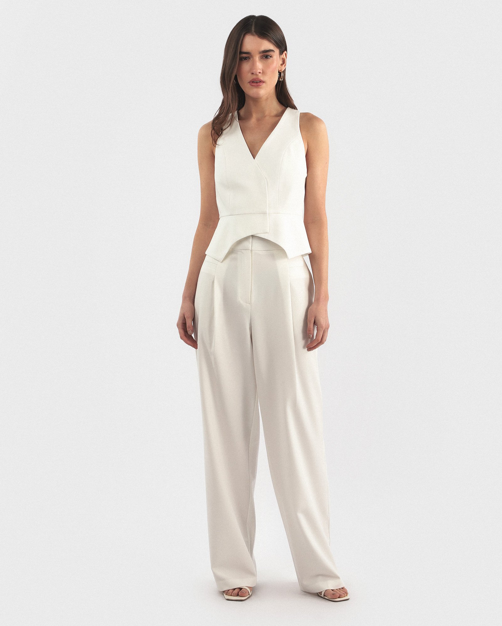 Calça feminina Riga reta alfaiatada - Branco | GIULLIÈR + RCHLO