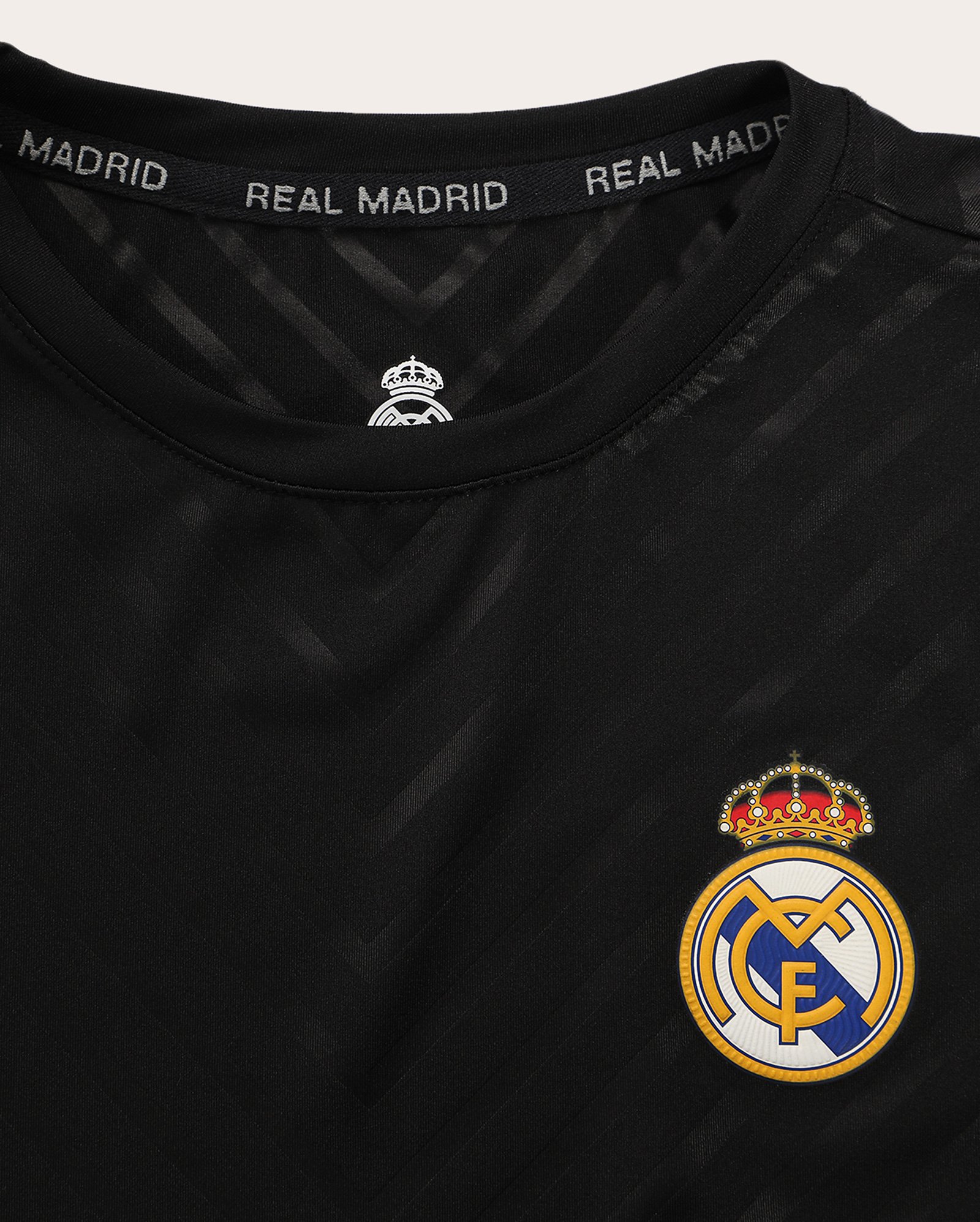 Camiseta infantil futebol Real Madrid C.F 4-10A preta
