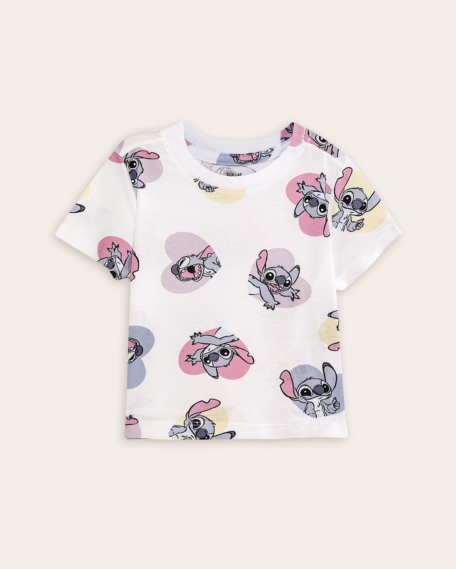 Camiseta infantil Lilo & Stitch corações 1-4A branca | Disney