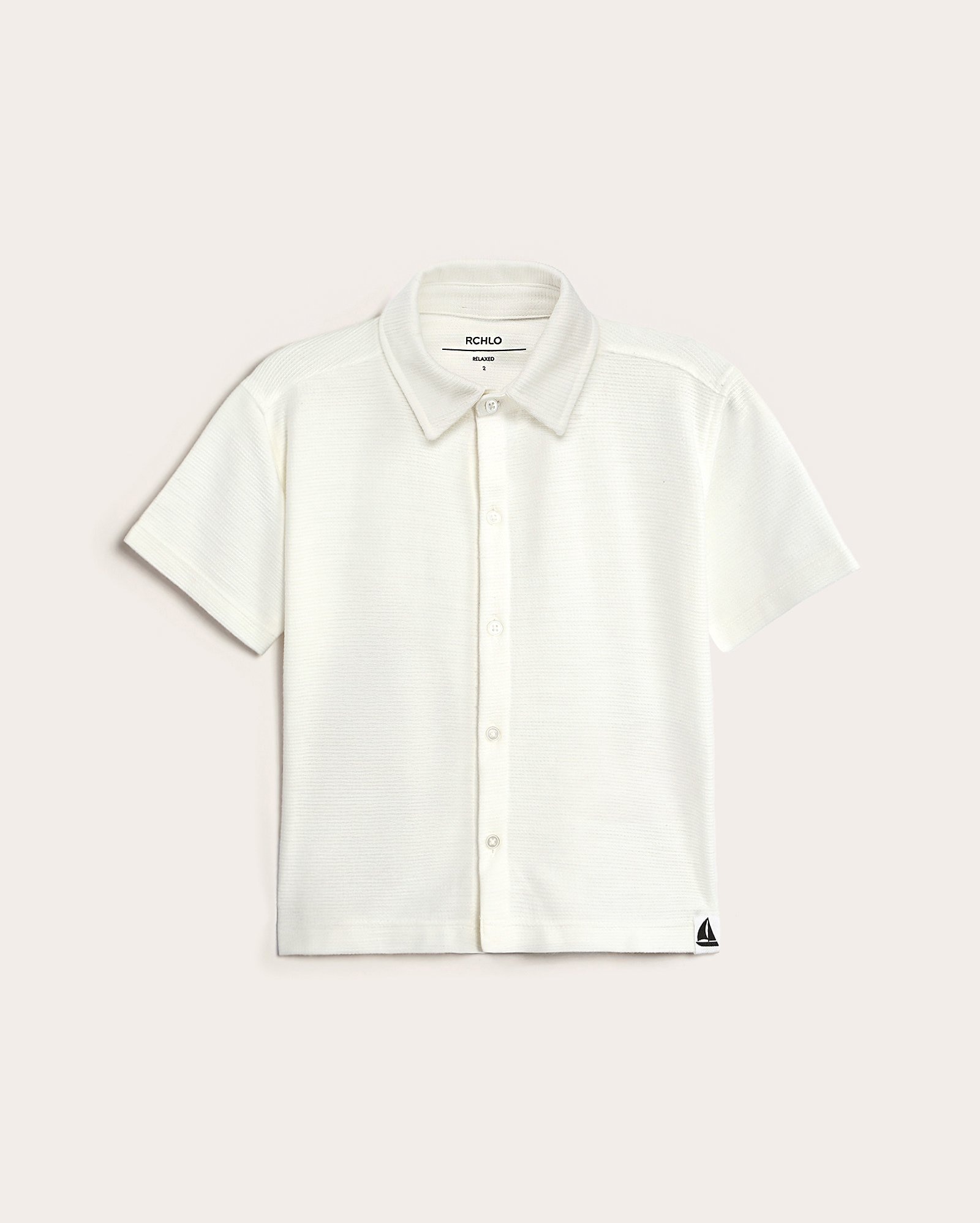 Camisa infantil relaxed texturizada 1-4A branca | Pool Kids