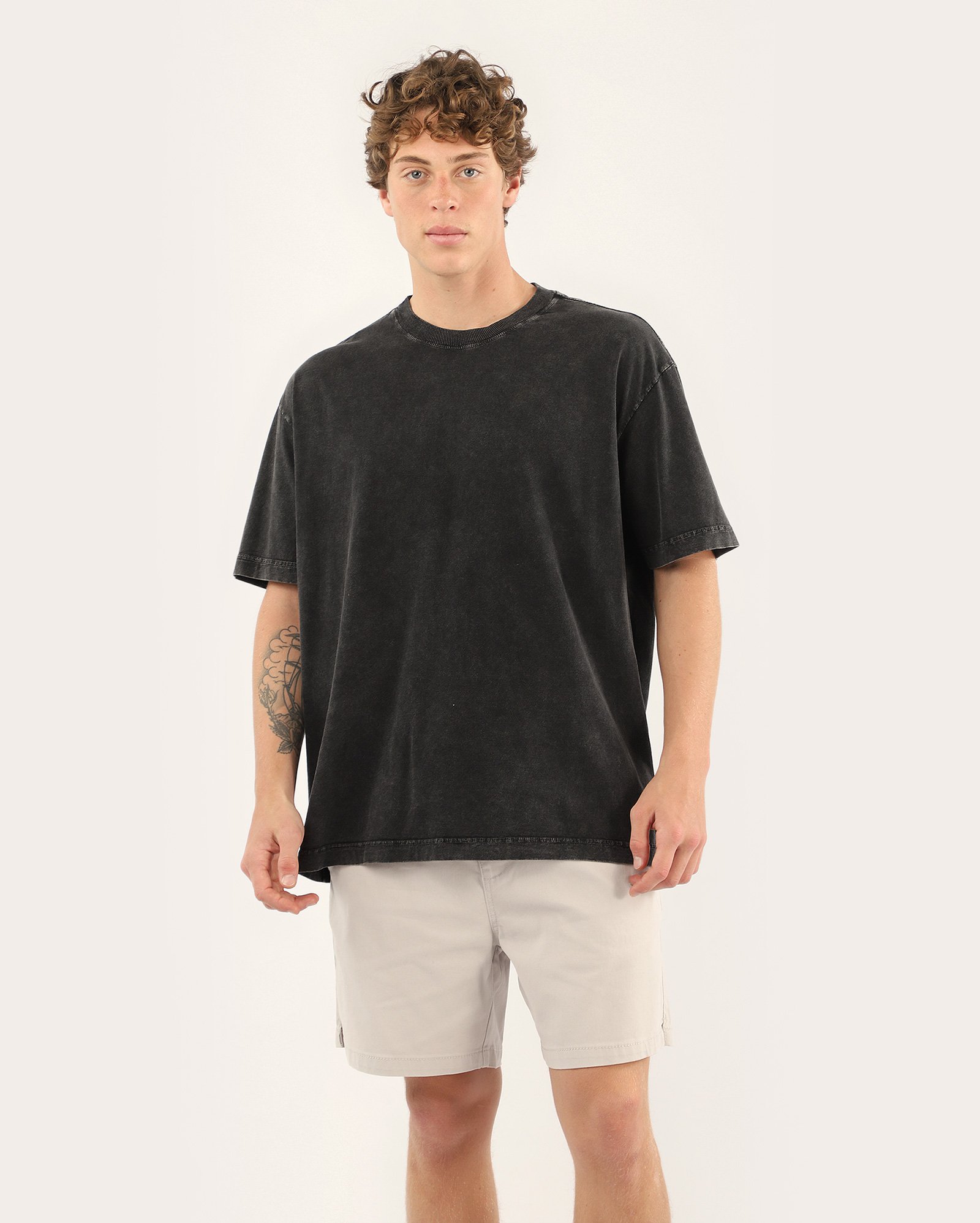 Bermuda sarja masculina reta cós elástico cinza | Pool Jeans
