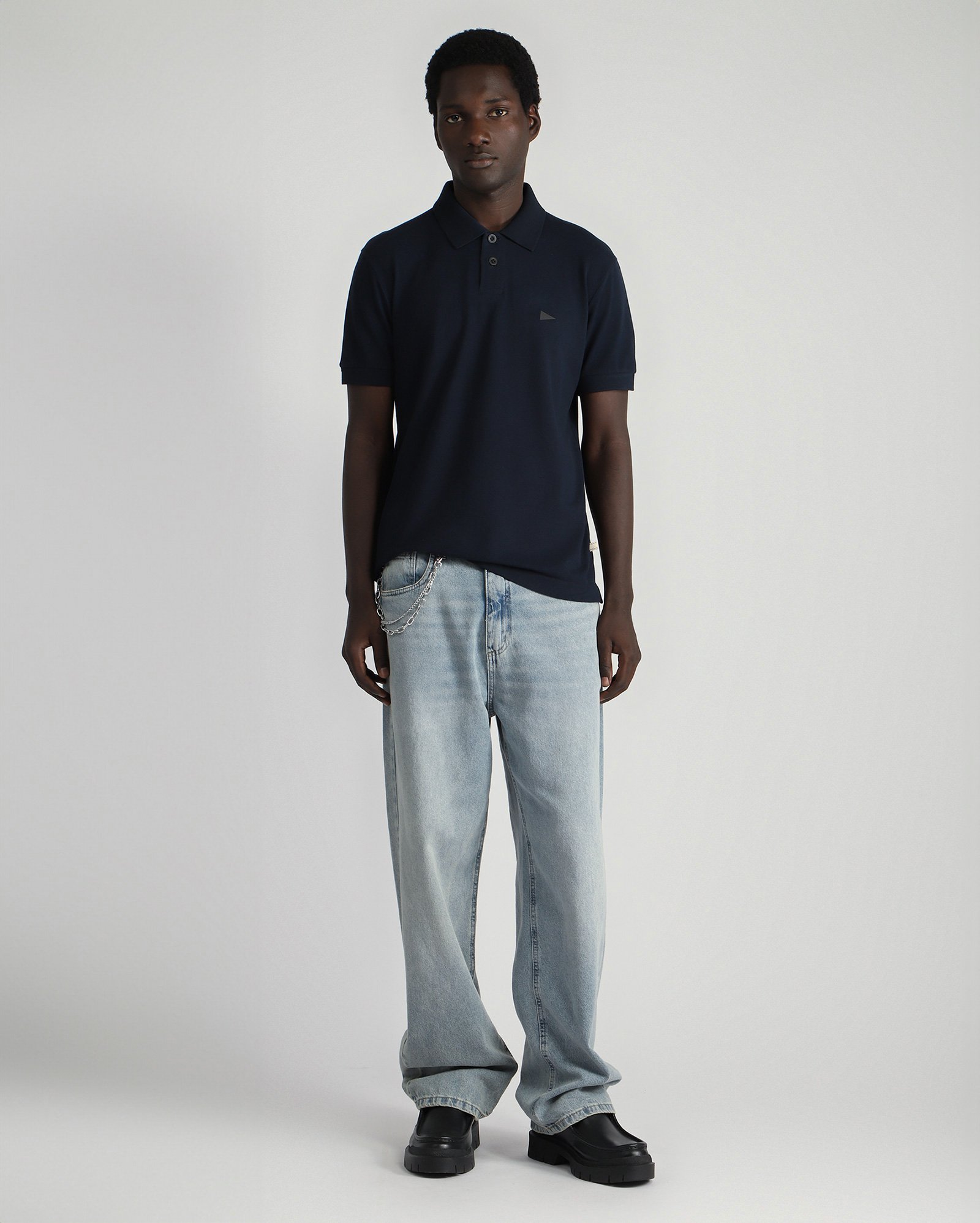 Camisa polo masculina piquet azul | Herchcovitch + Pool