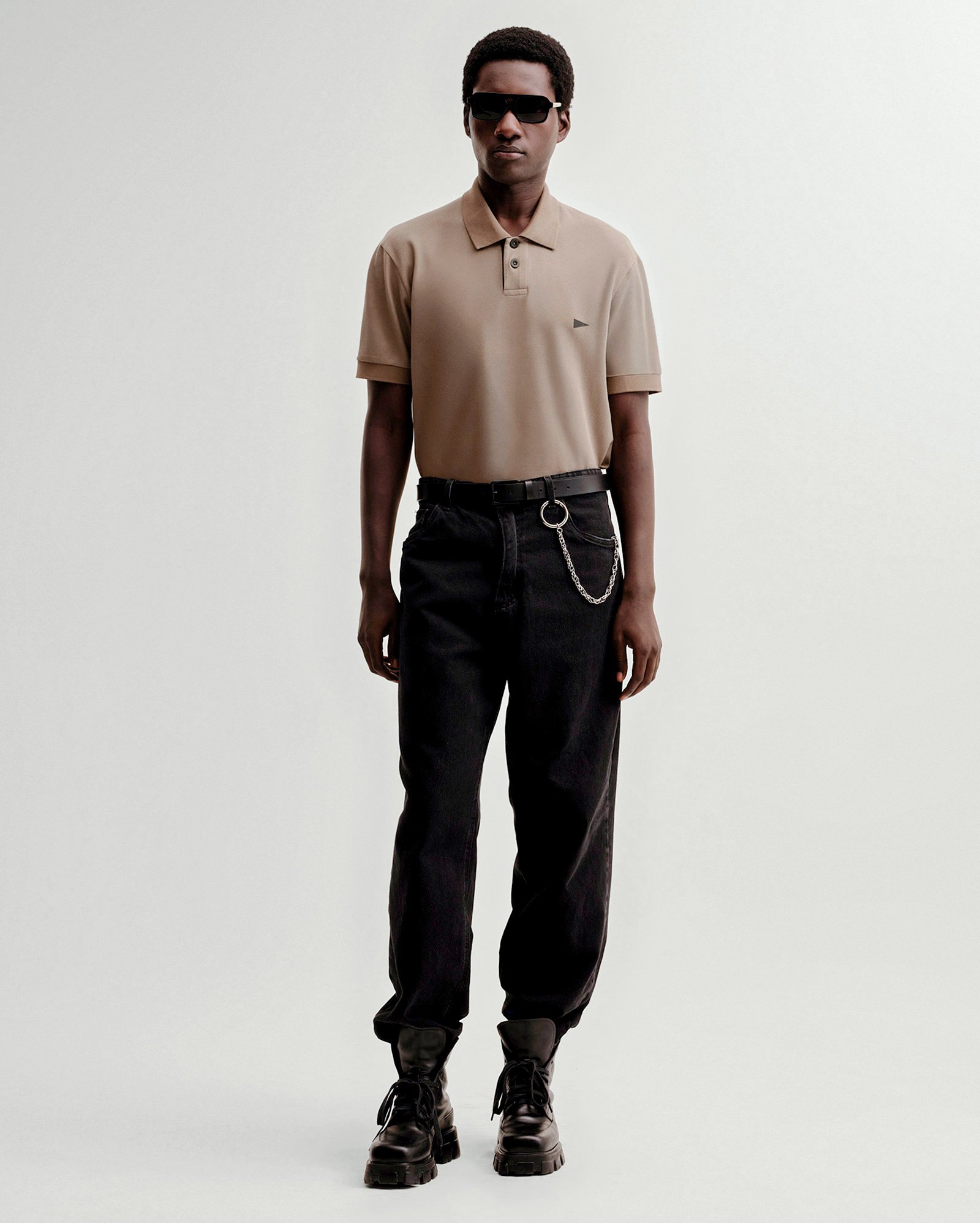 Camisa polo masculina piquet marrom | Herchcovitch + Pool