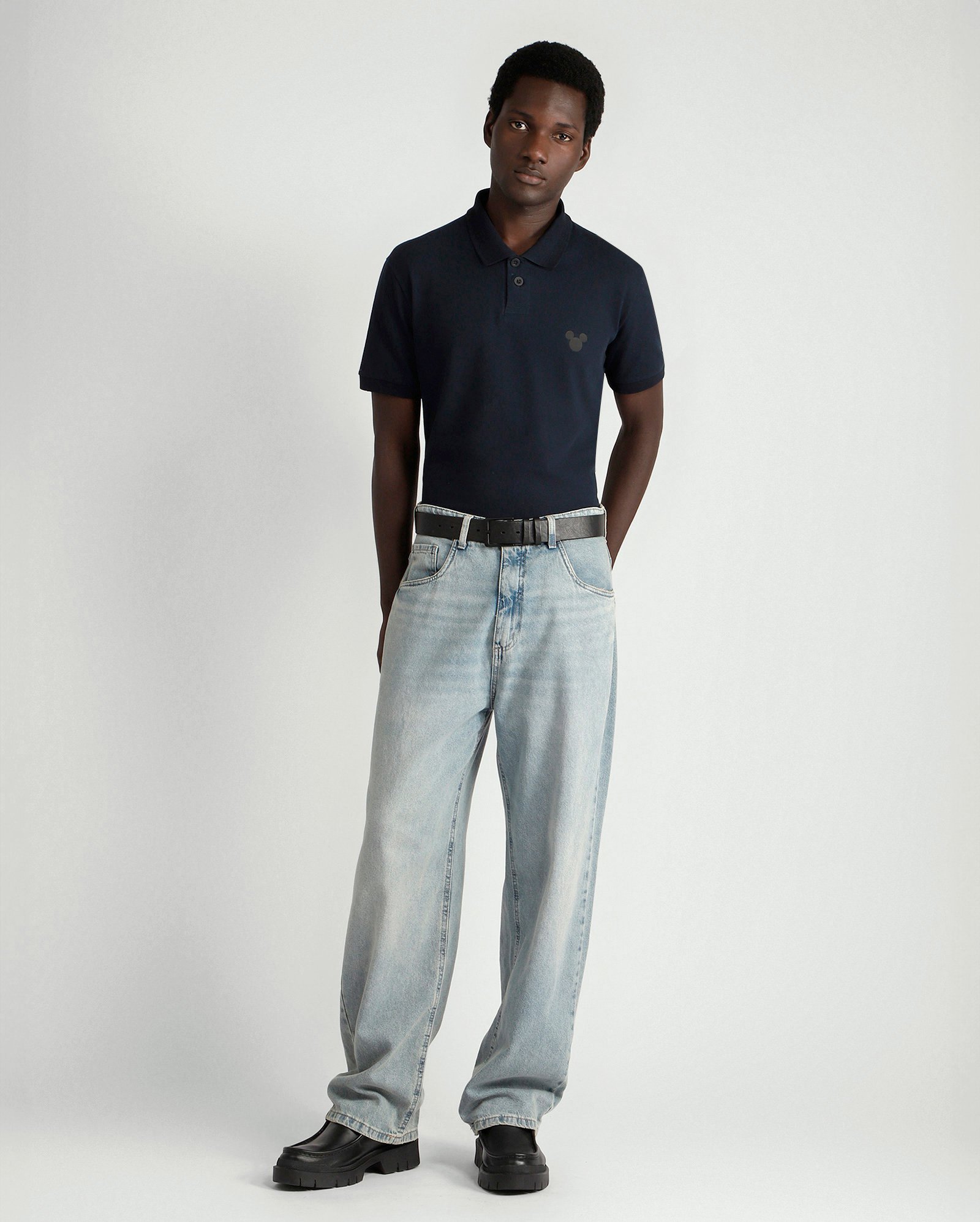 Camisa polo masculina piquet Disney azul | Herchcovitch + Pool