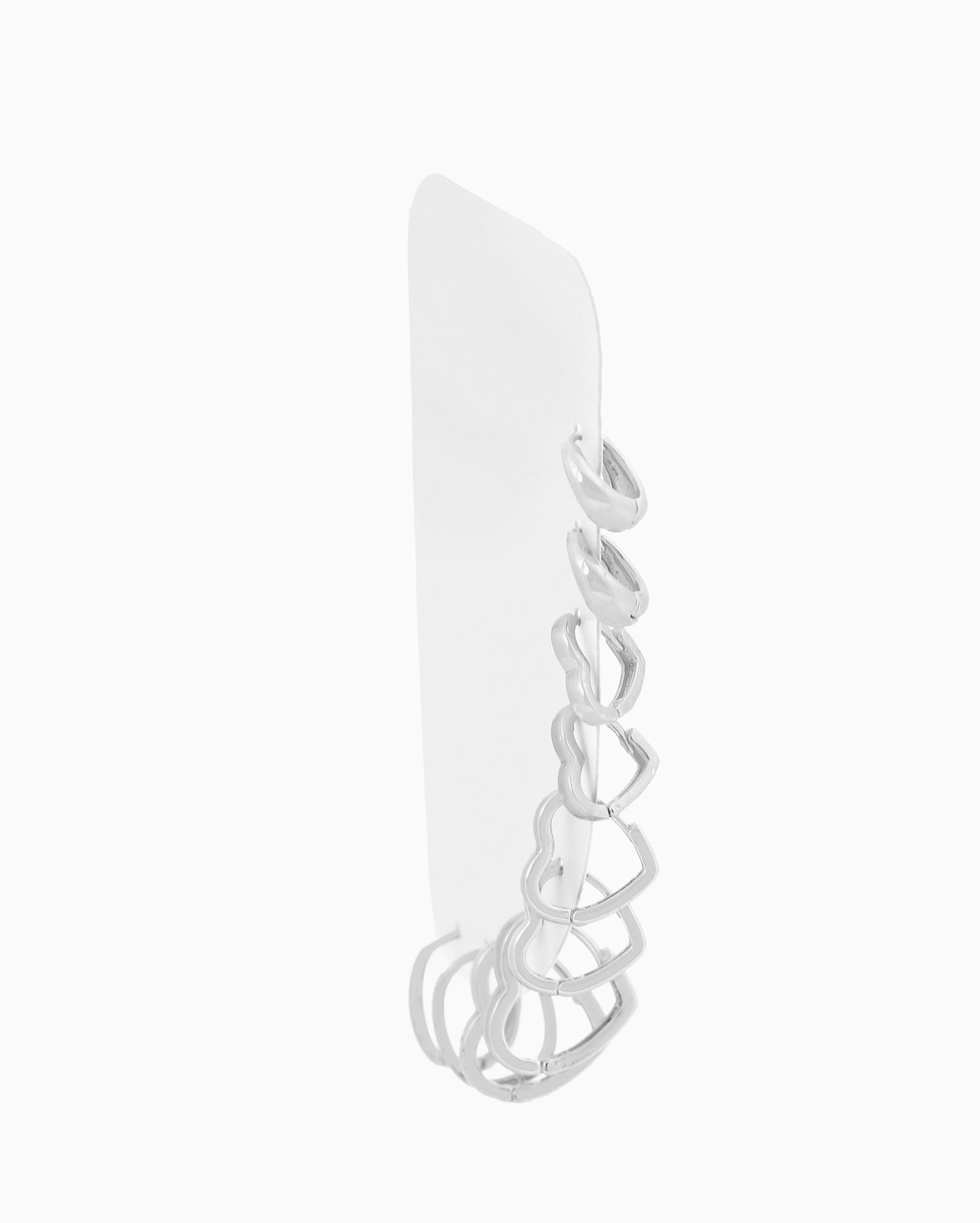 Kit brinco feminino 5 pares argolas coração prata | Accessori by Riachuelo