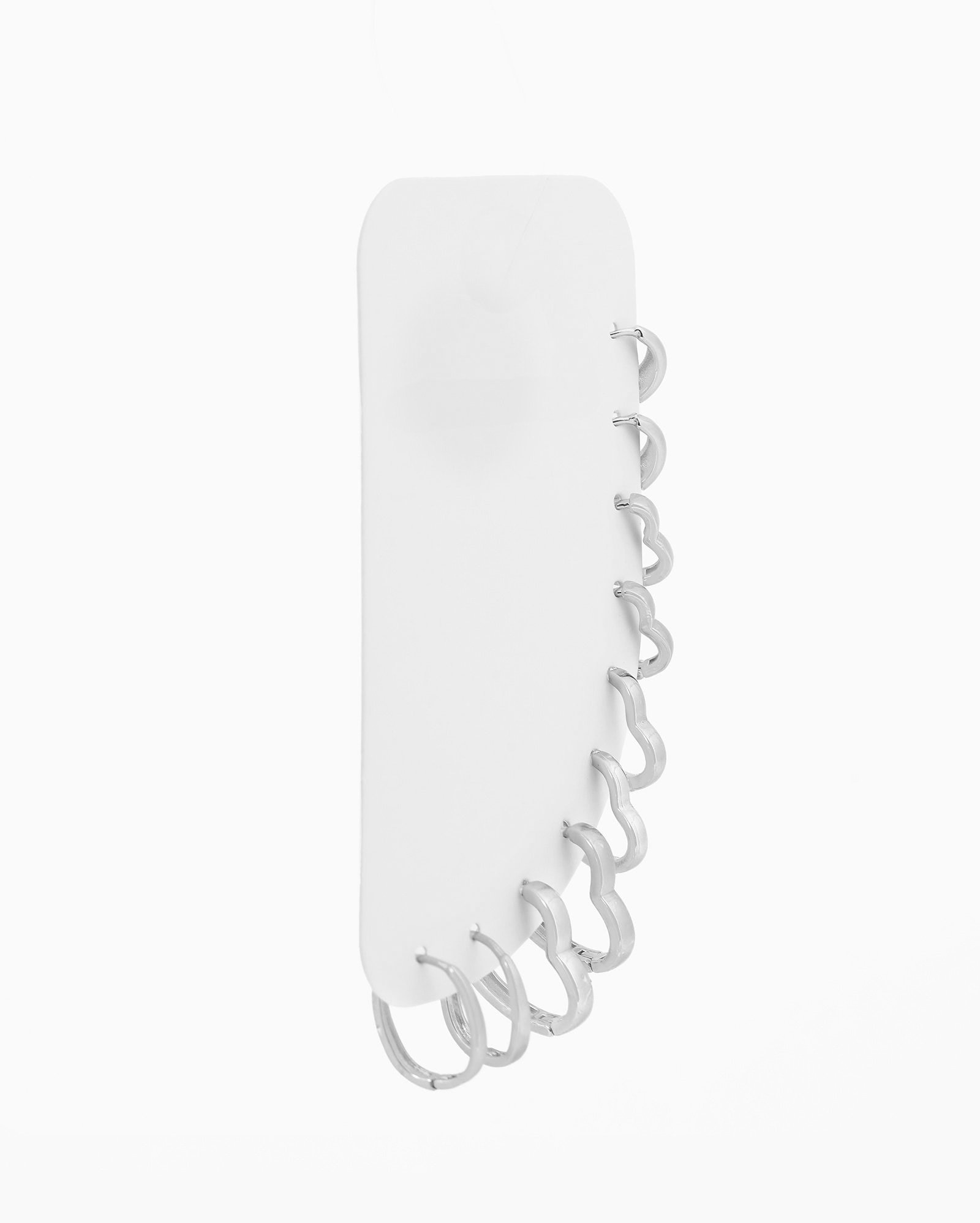 Kit brinco feminino 5 pares argolas coração prata | Accessori by Riachuelo