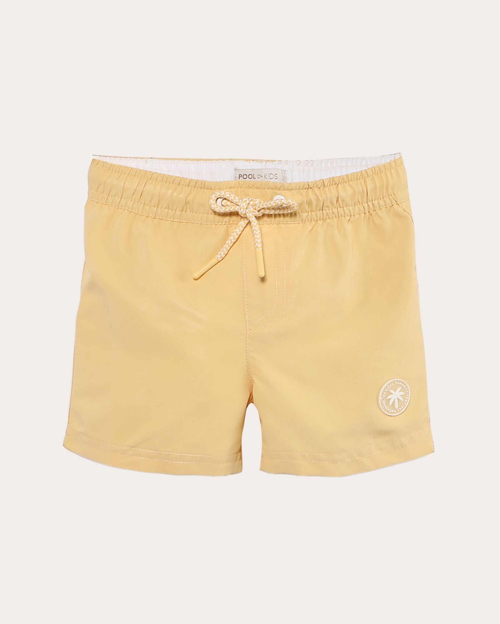 Short água infantil cós elástico e cordão 1-4A - Amarelo