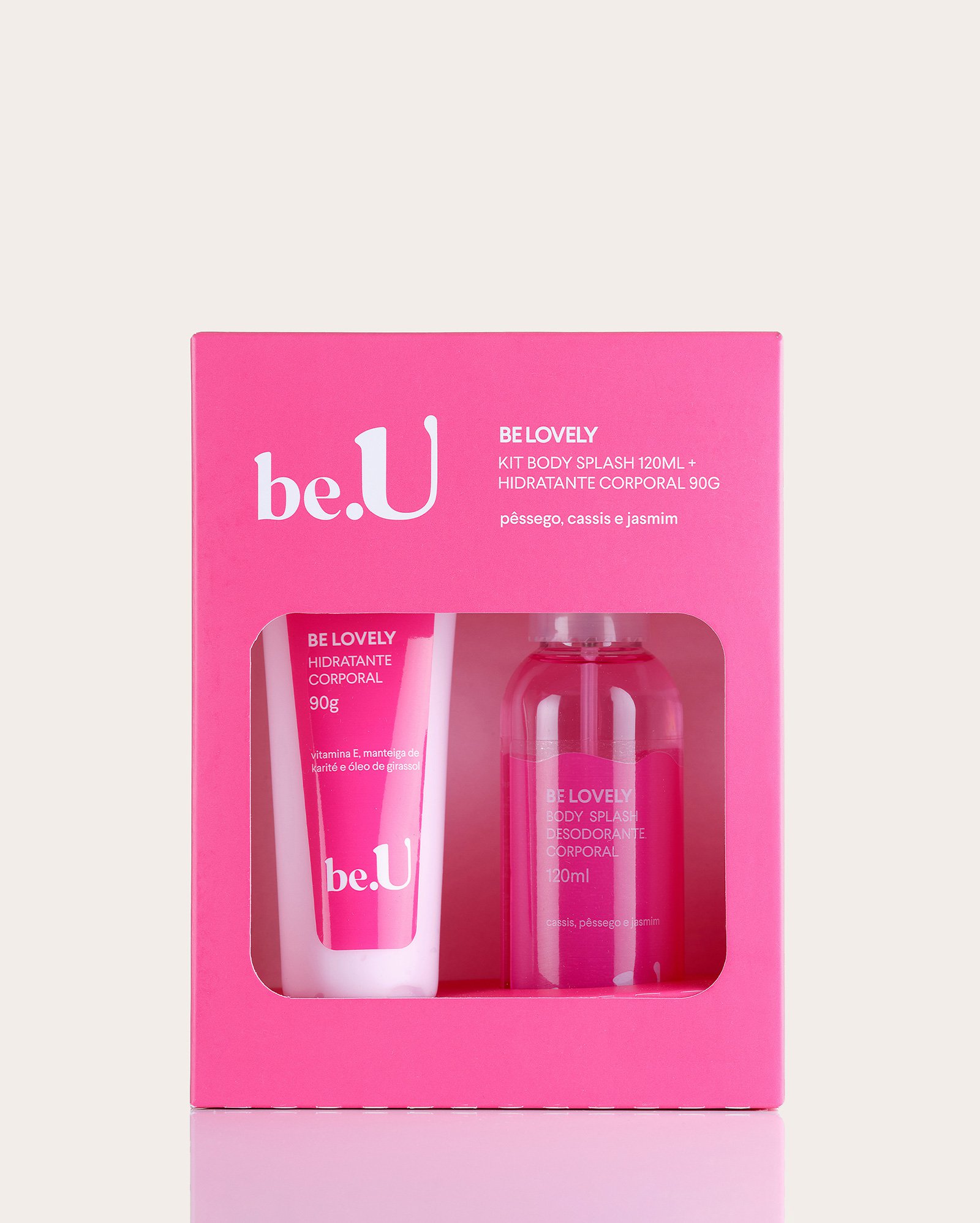 Kit hidratante corporal 90g + body splash Be Lovely 120ml | be.U 