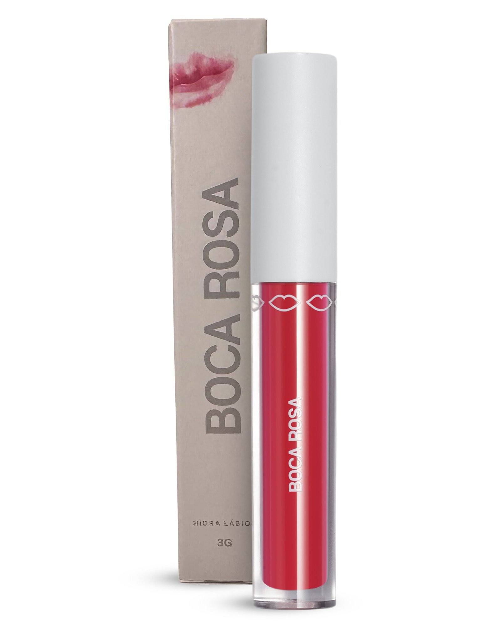 Gloss hidra lábios translúcido 3g rosa | Boca Rosa