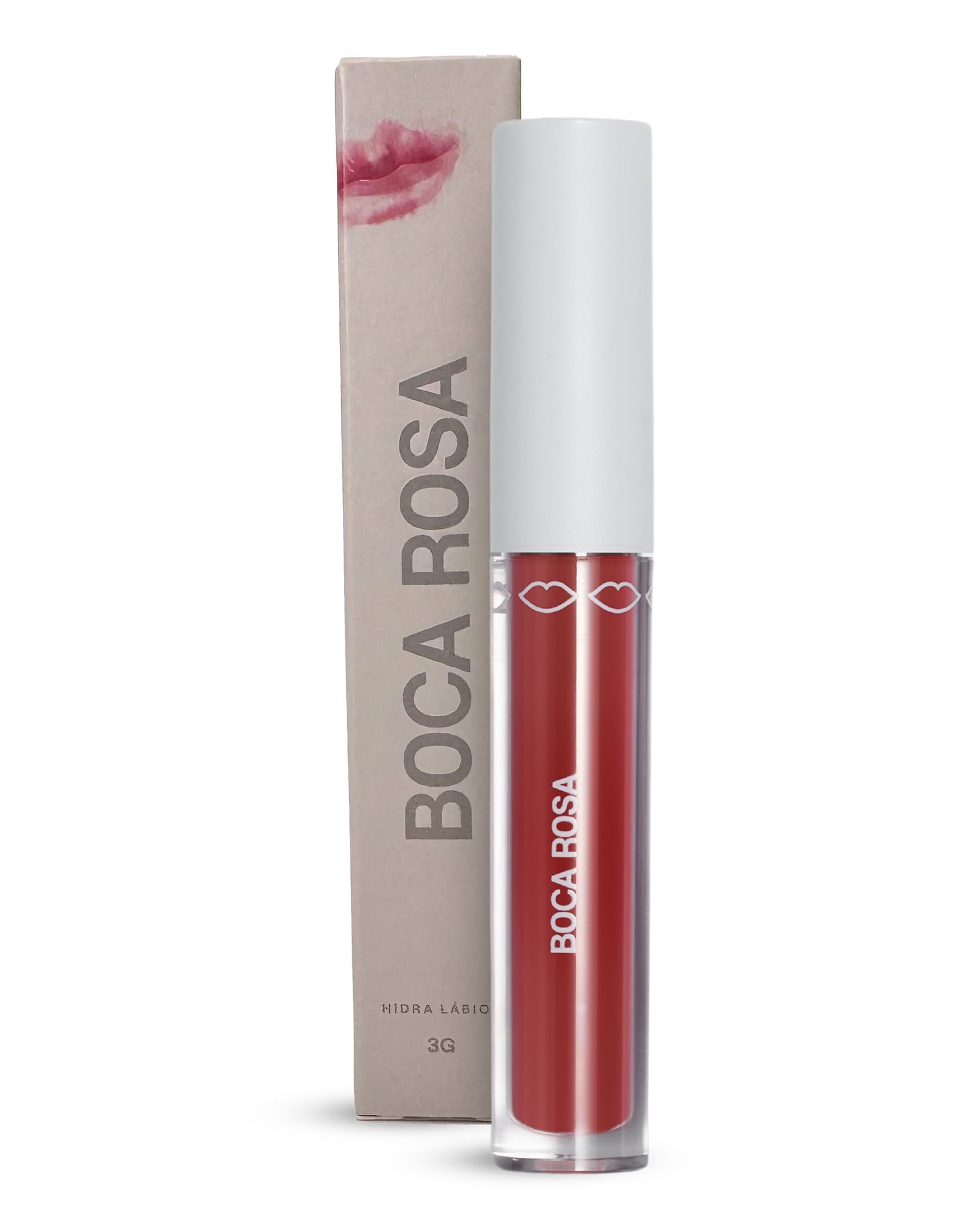 Gloss hidra lábios translúcido 3g vermelho | Boca Rosa