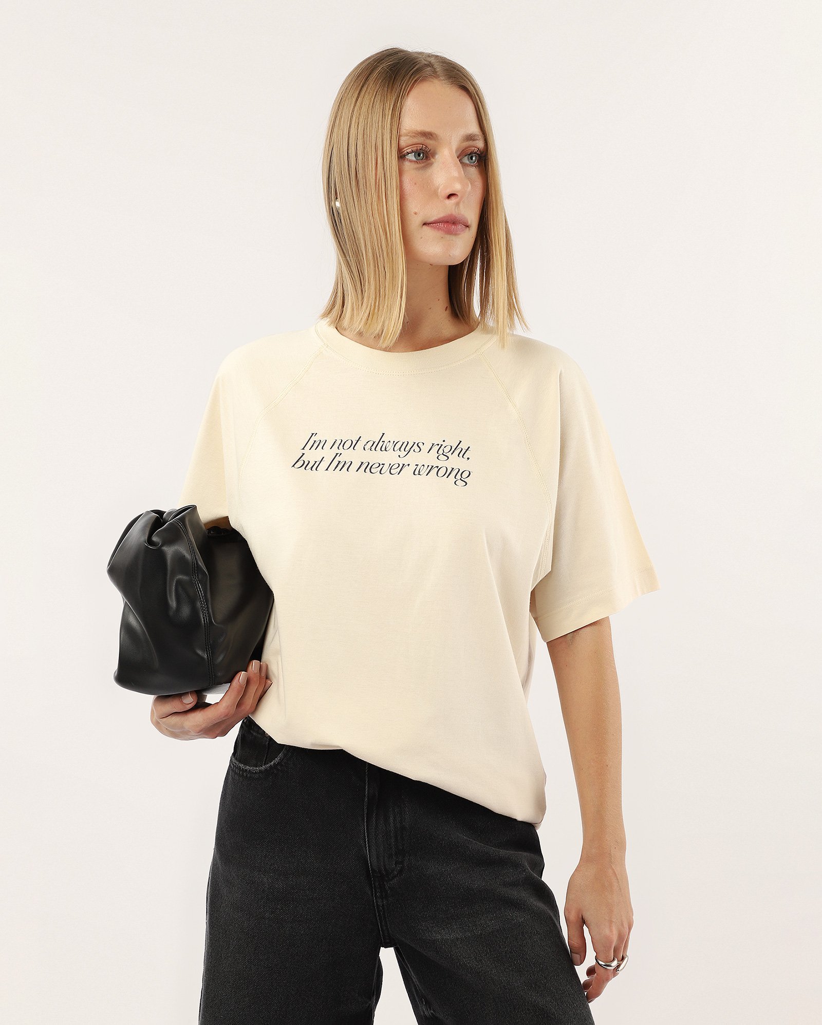 Camiseta feminina estampa lettering bege | AK