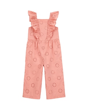 Macacão infantil em laise com babados laranja | Carter's