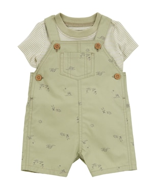 Jardineira bebê com bolso e camiseta listrada multicor | Carter's
