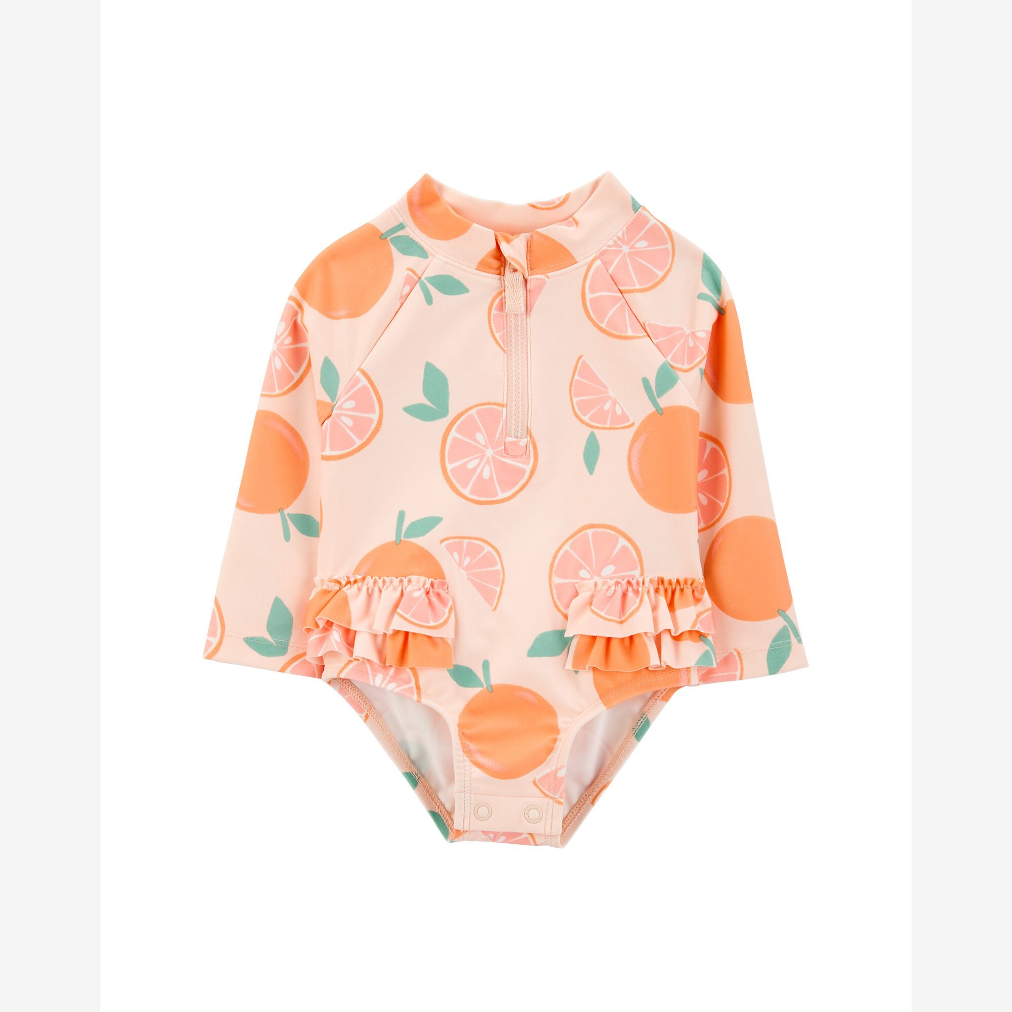 Maiô bebê com babados frutinha laranja | Carter's | Carter's Oficial