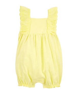 Macaquinho bebê laise com babados amarelo | Carter's