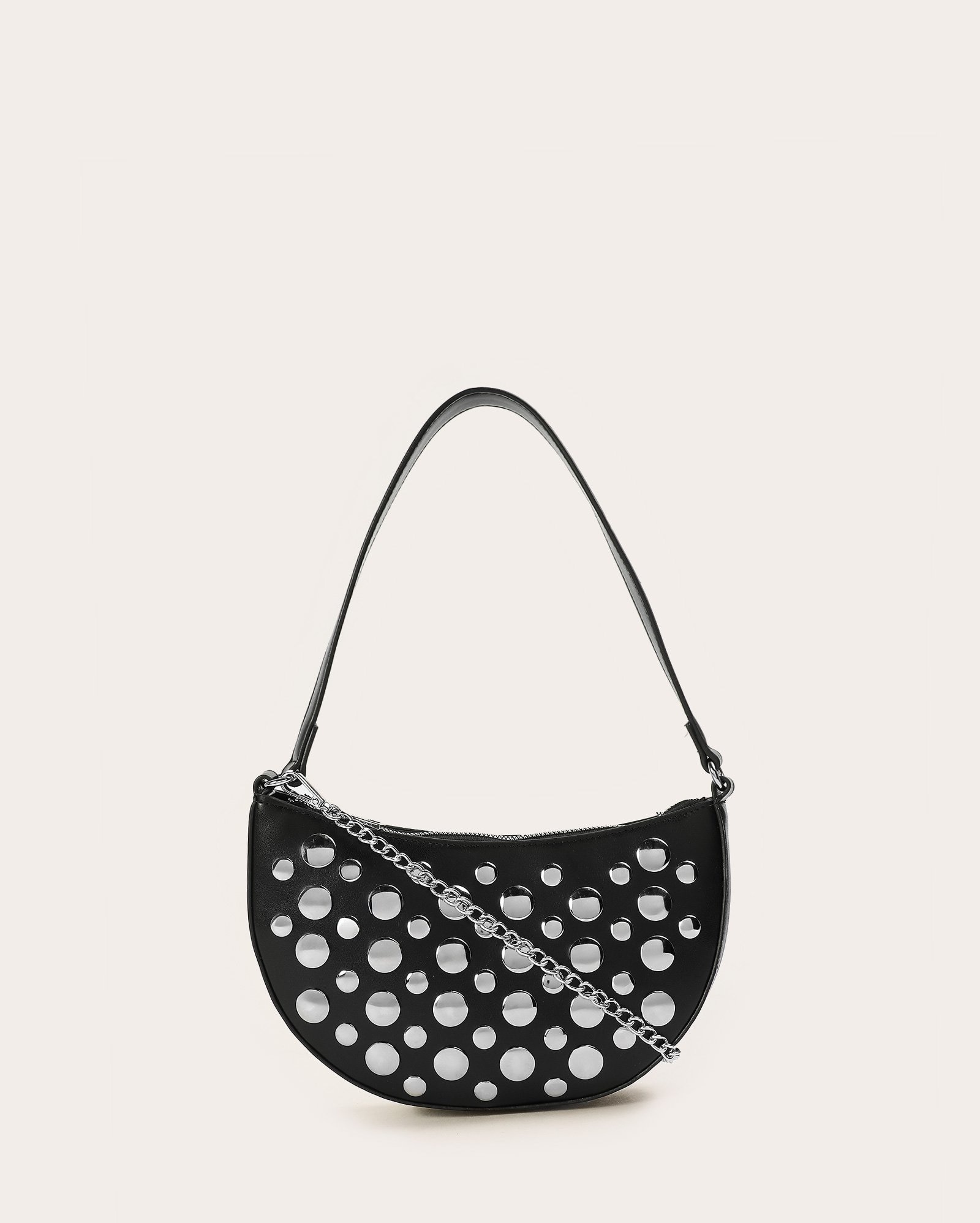 Bolsa baguete P com tachas