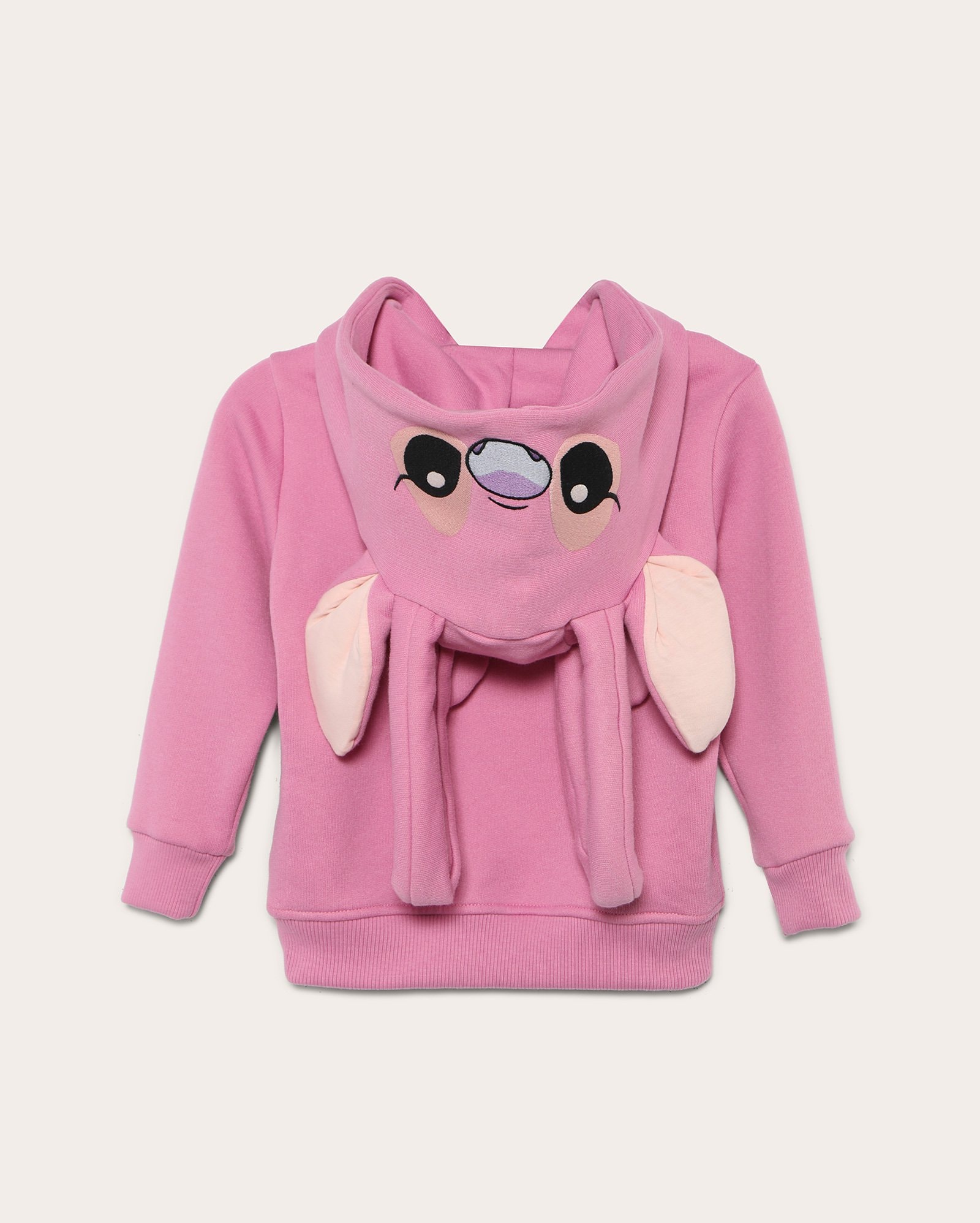 Blusa de moletom infantil capuz interativo Angel 2-10A rosa | FANLAB — foto 5