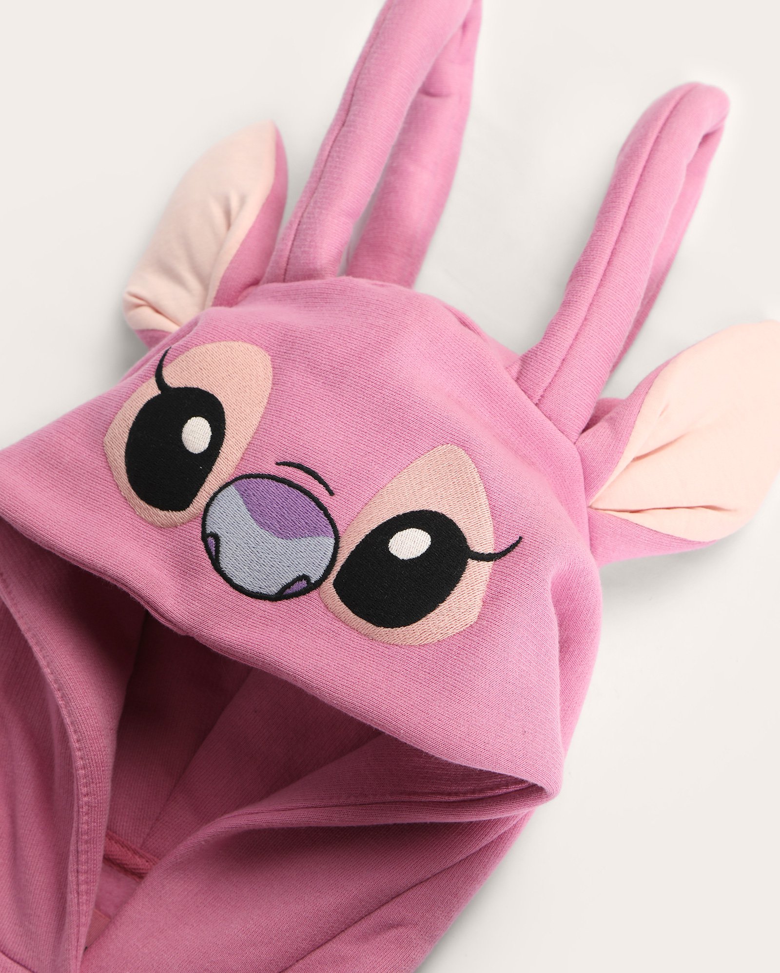Blusa de moletom infantil capuz interativo Angel 2-10A rosa | FANLAB