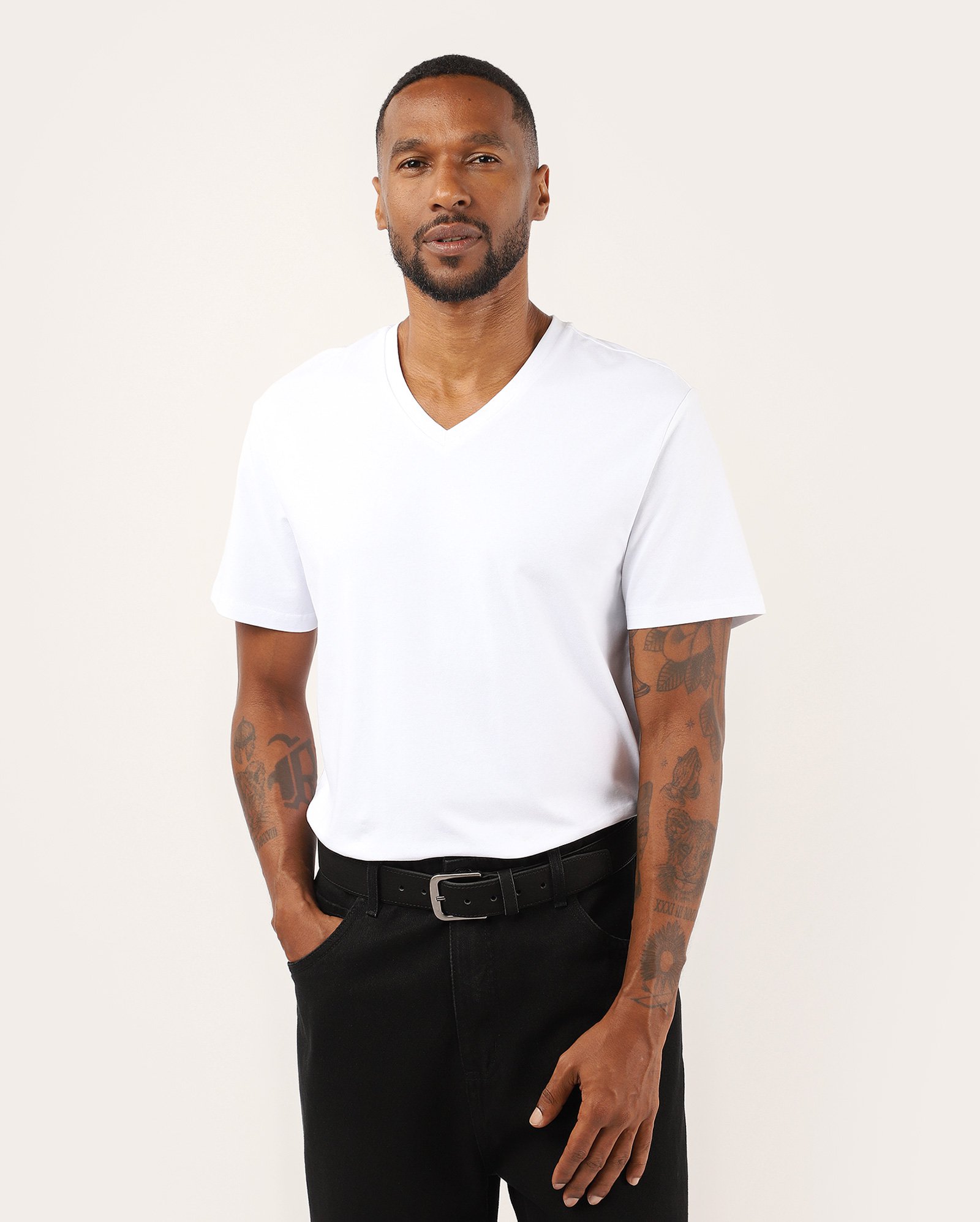 Camiseta masculina Essencial Slim - Branco