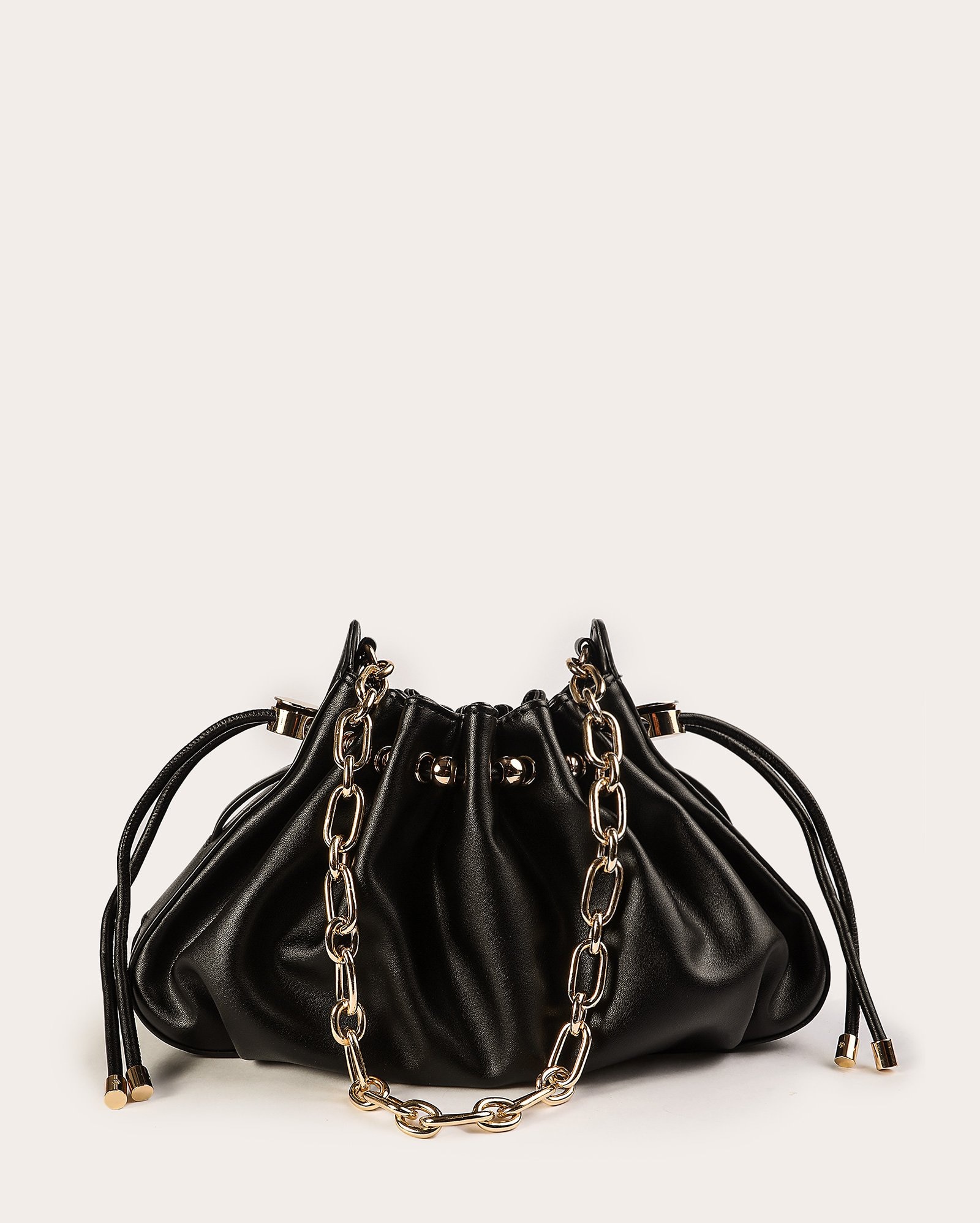 Bolsa feminina M bucket esferas metálicas - Preto
