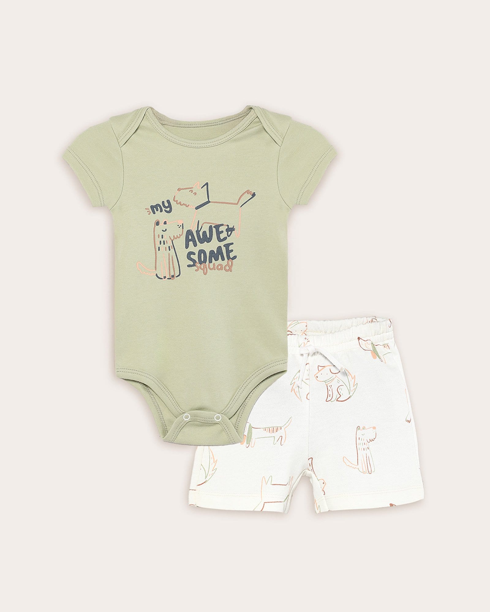 Conjunto curto bebê my awesome squad multicor