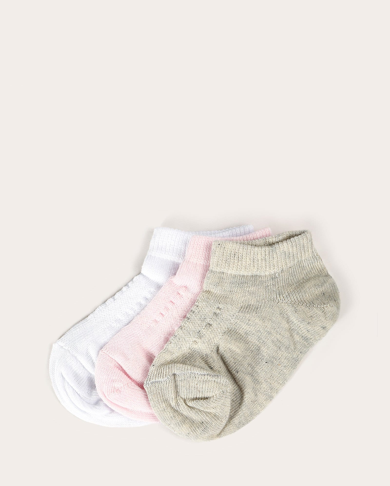 Kit meia infantil 3 pares cano curto lisa - multicor