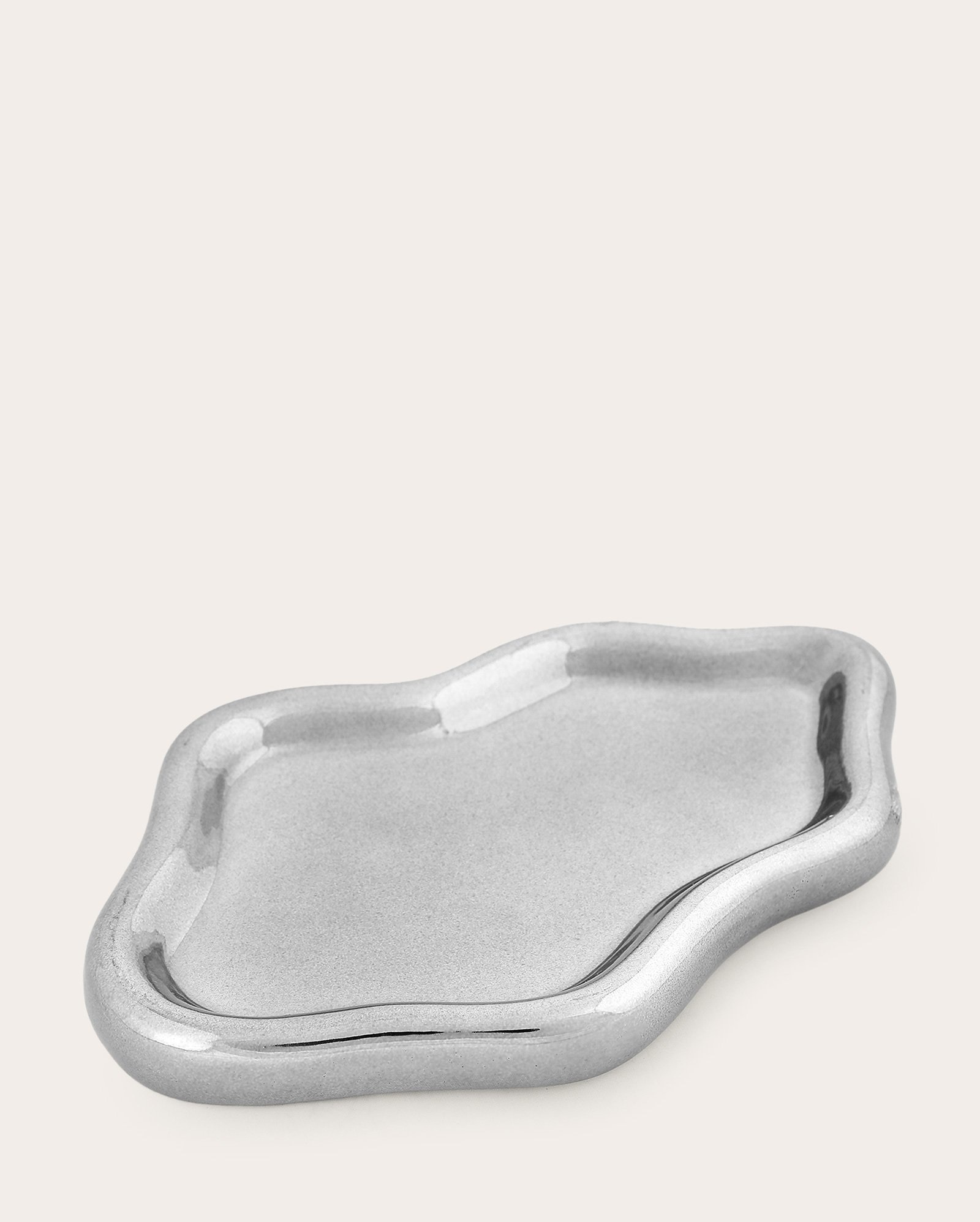 Bandeja decorativa Vincenzo 20x13cm - prata