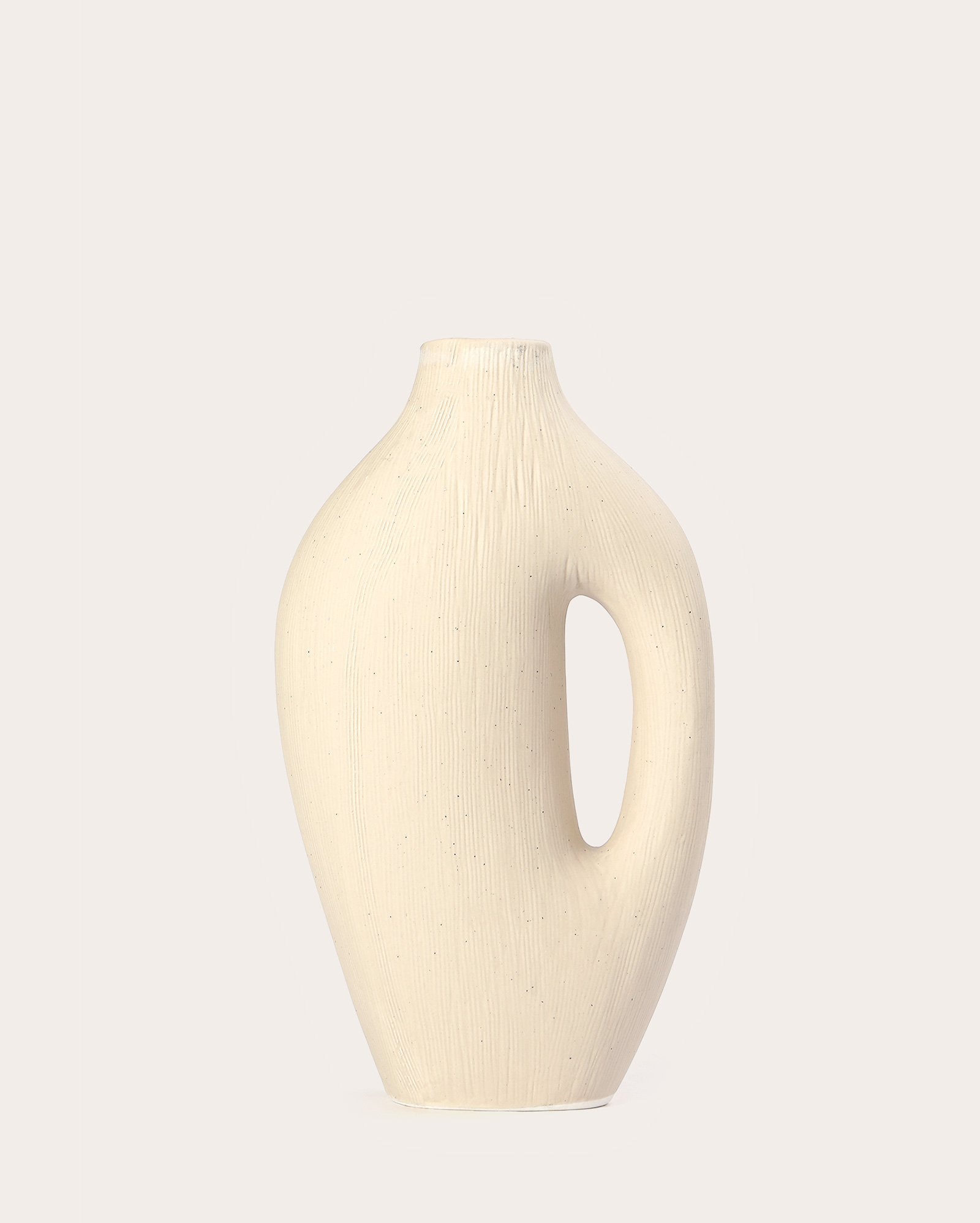 Vaso de cerâmica texturizado Melissa 26cm - bege | Casa Riachuelo