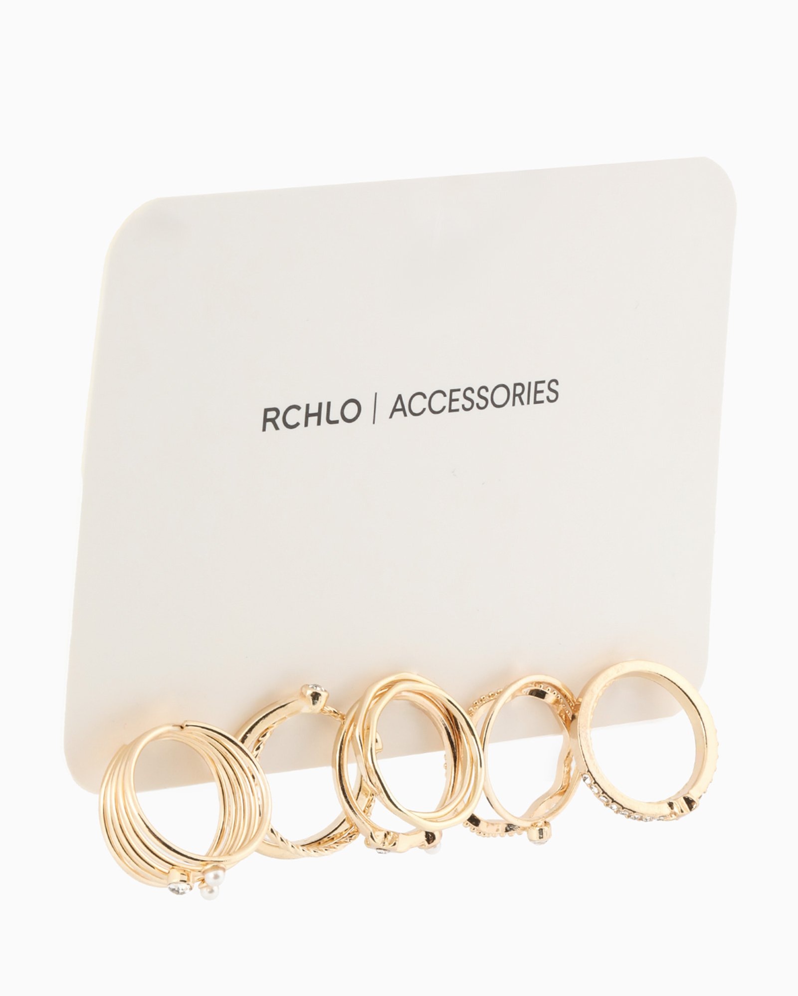 Kit anéis feminino 10 peças variadas dourado