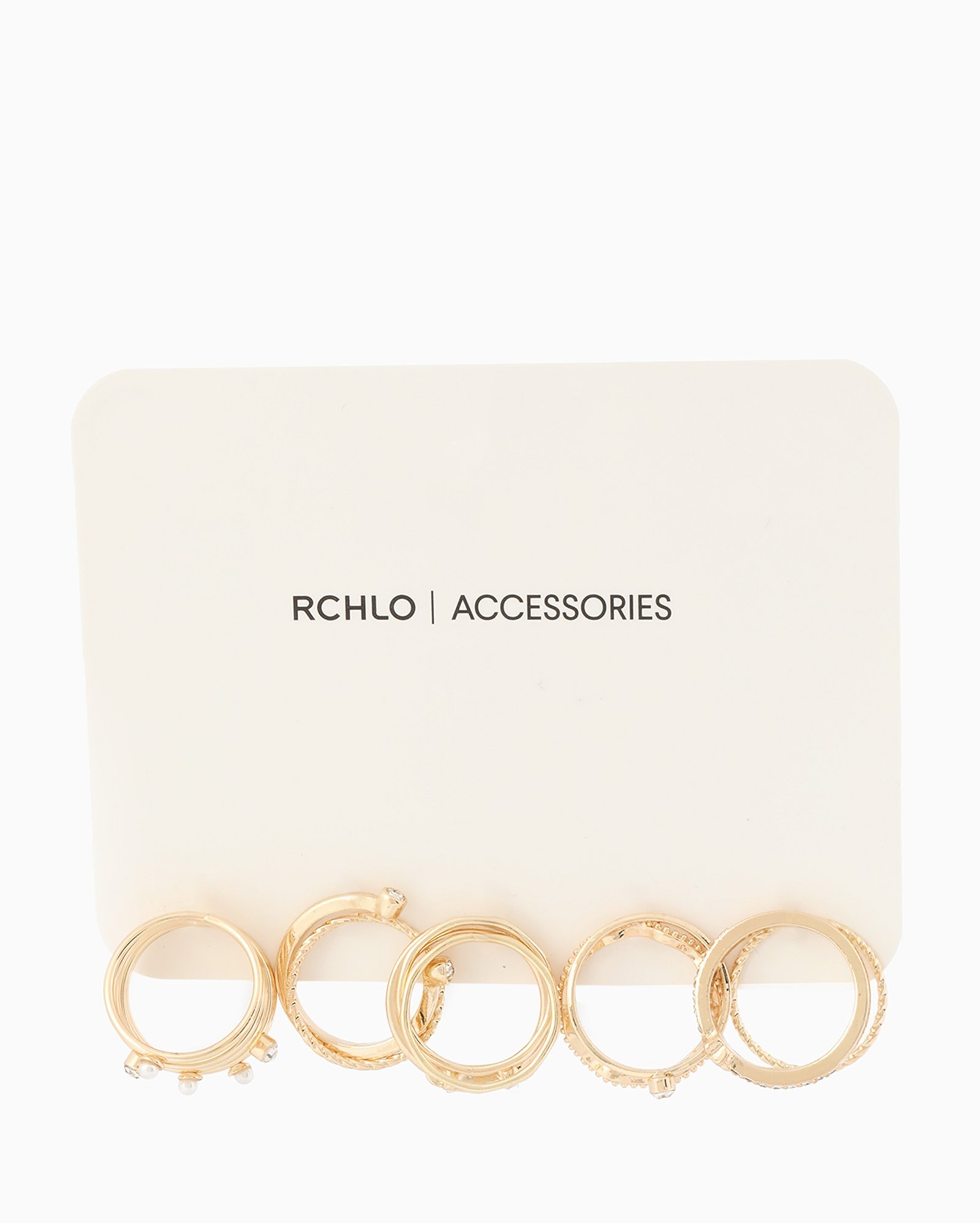 Kit anéis feminino 10 peças variadas dourado