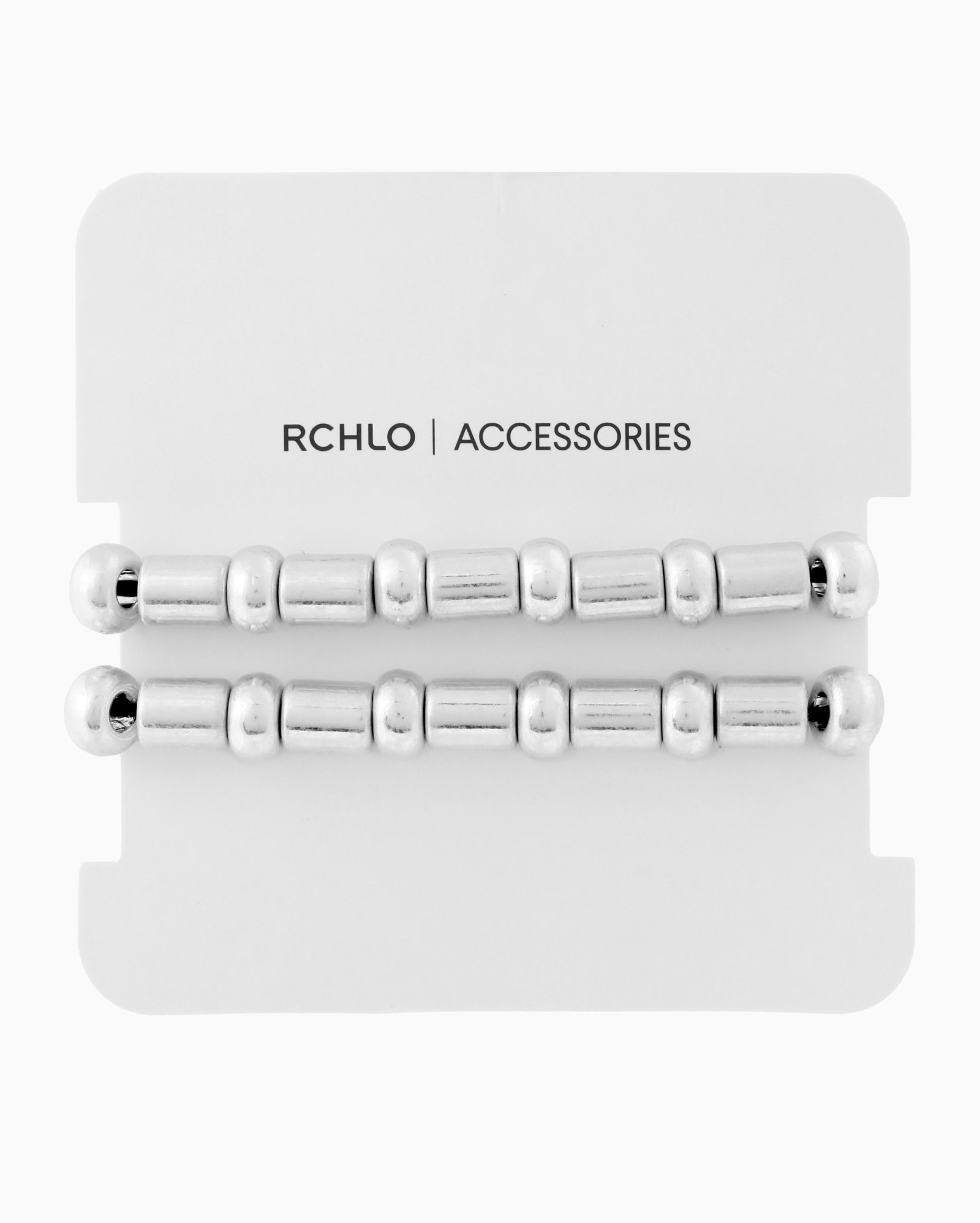 Kit pulseira feminina 2 peças canudo prata