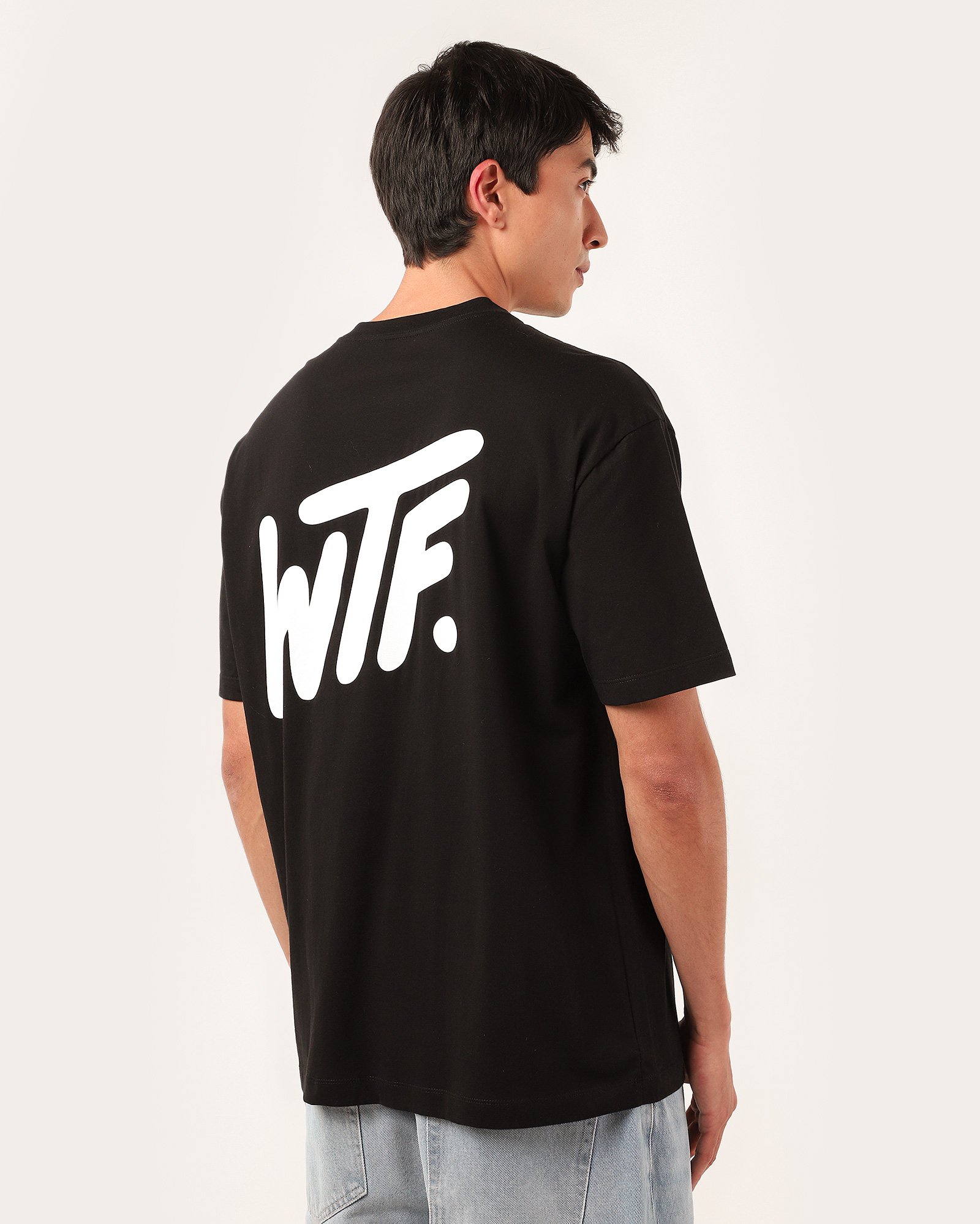 Camiseta masculina oversized WTF - Preto
