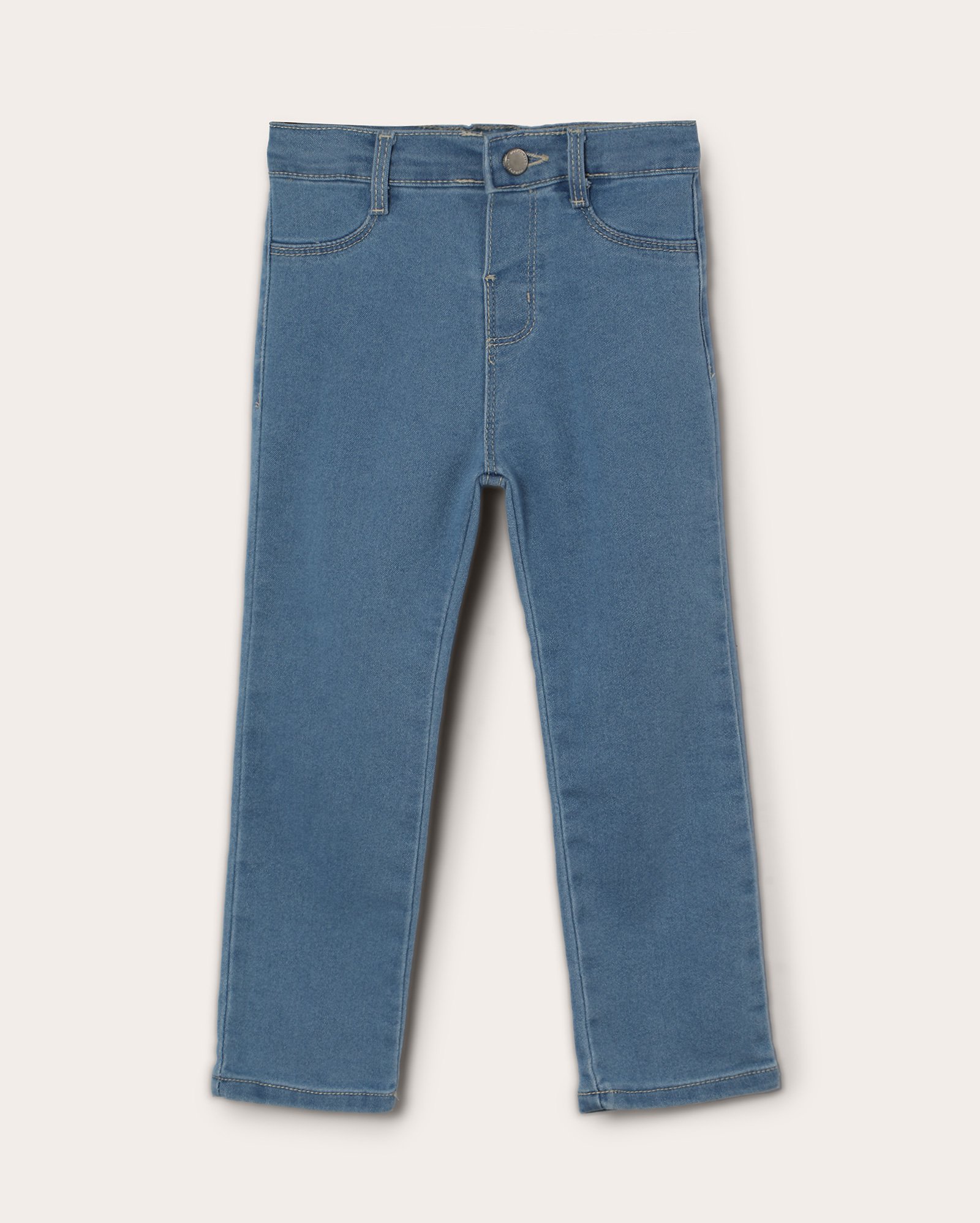 Calça jeans infantil skinny cós elástico 1-4A denim médio