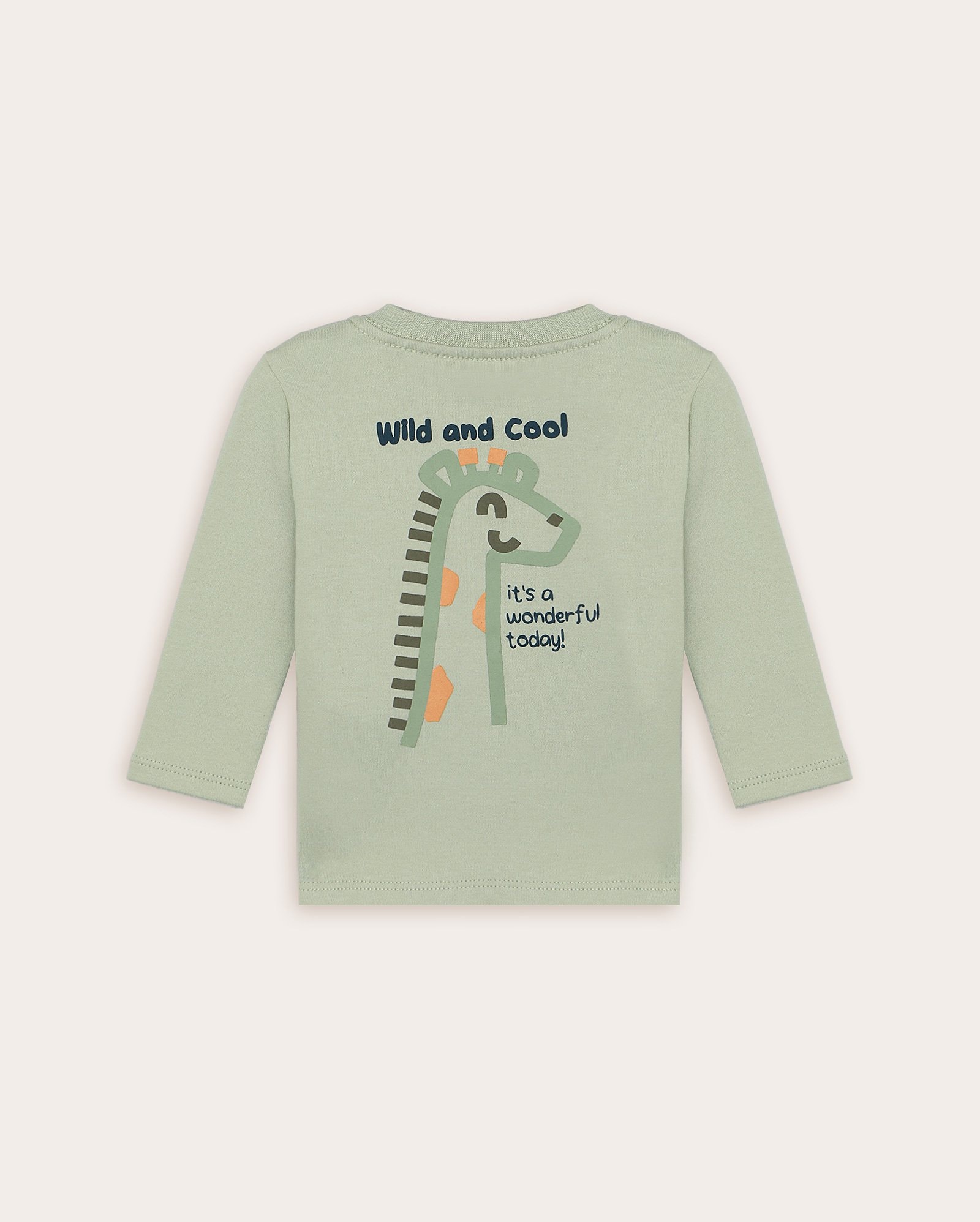 Camiseta bebê regular manga longa em lettering verde — foto 3