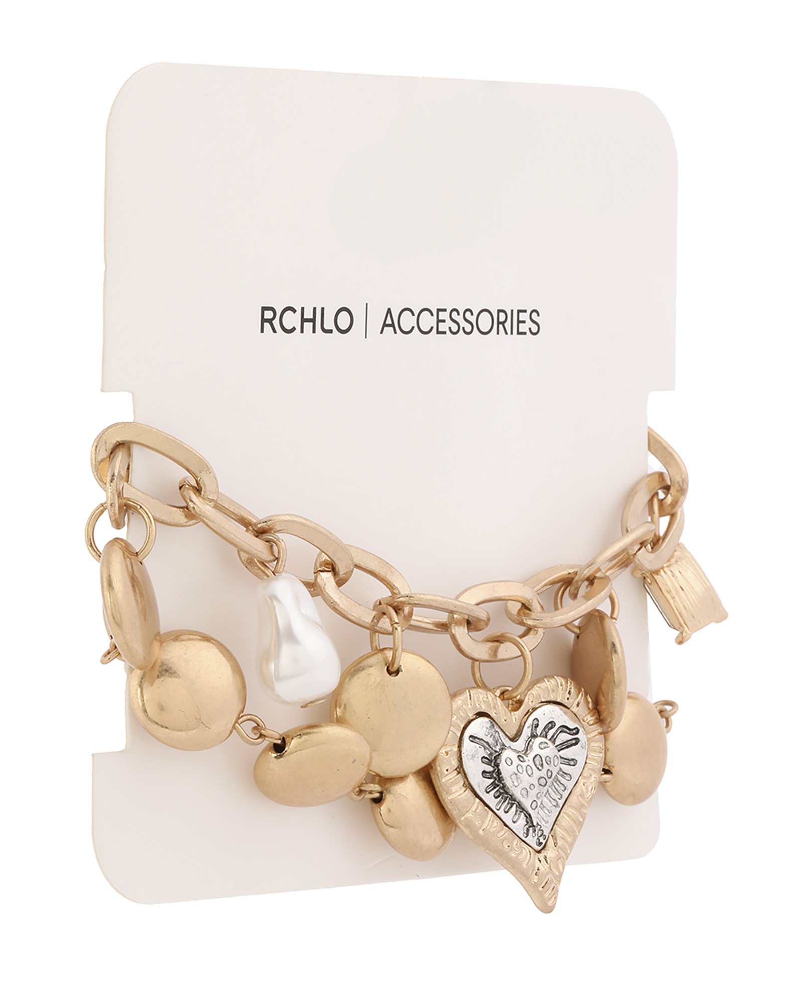 Kit pulseira feminina 2 peças coração dourado | Accessori