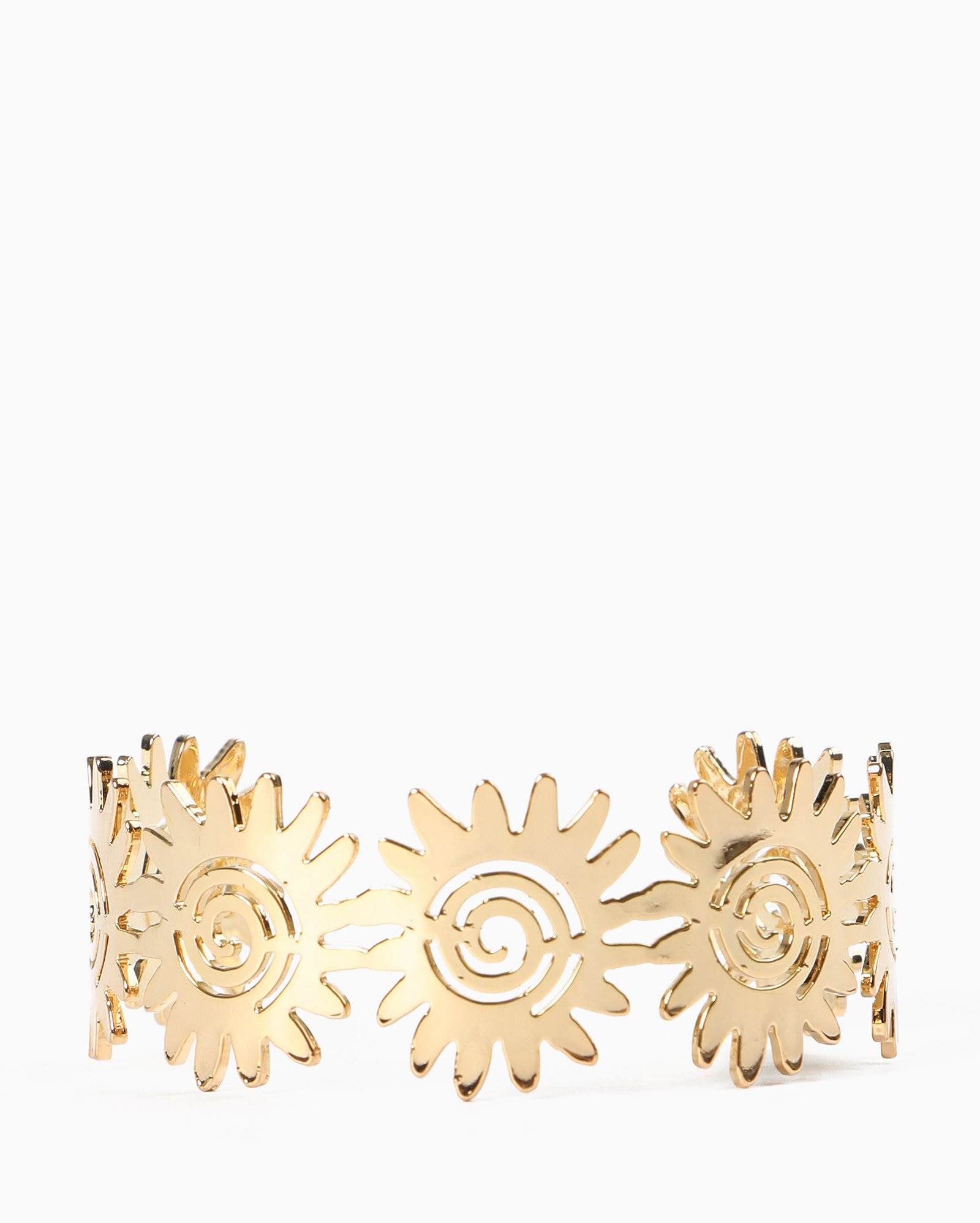 Bracelete feminino aro sol dourado