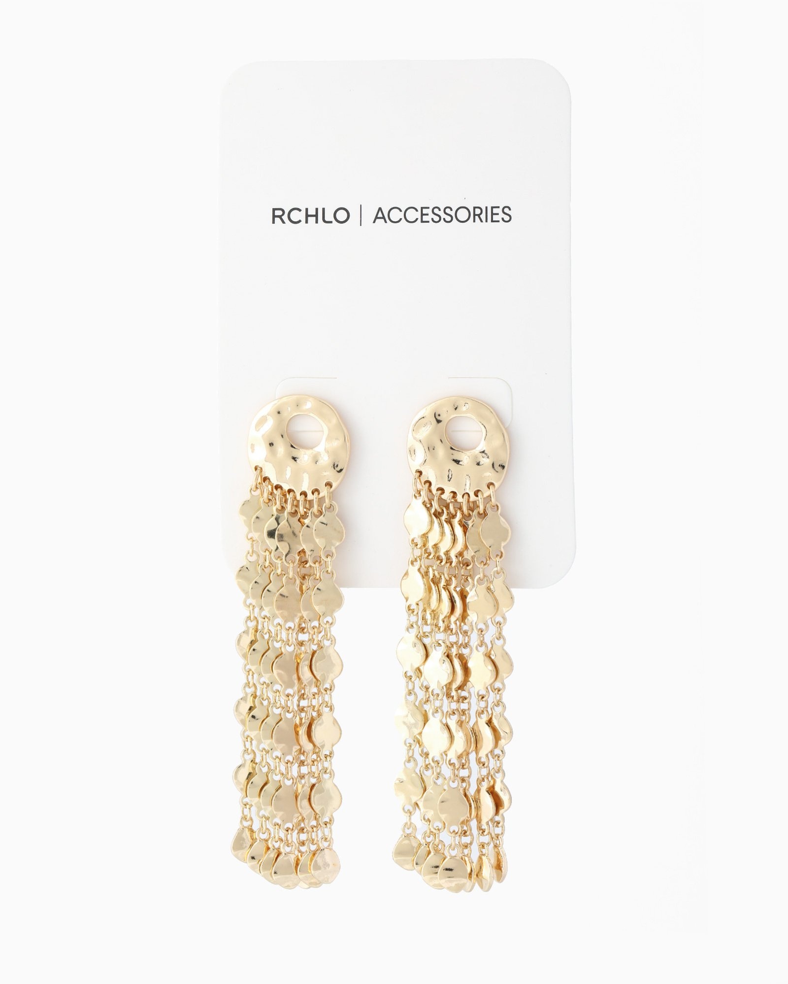 Brinco feminino círculo martelado e cascata dourado