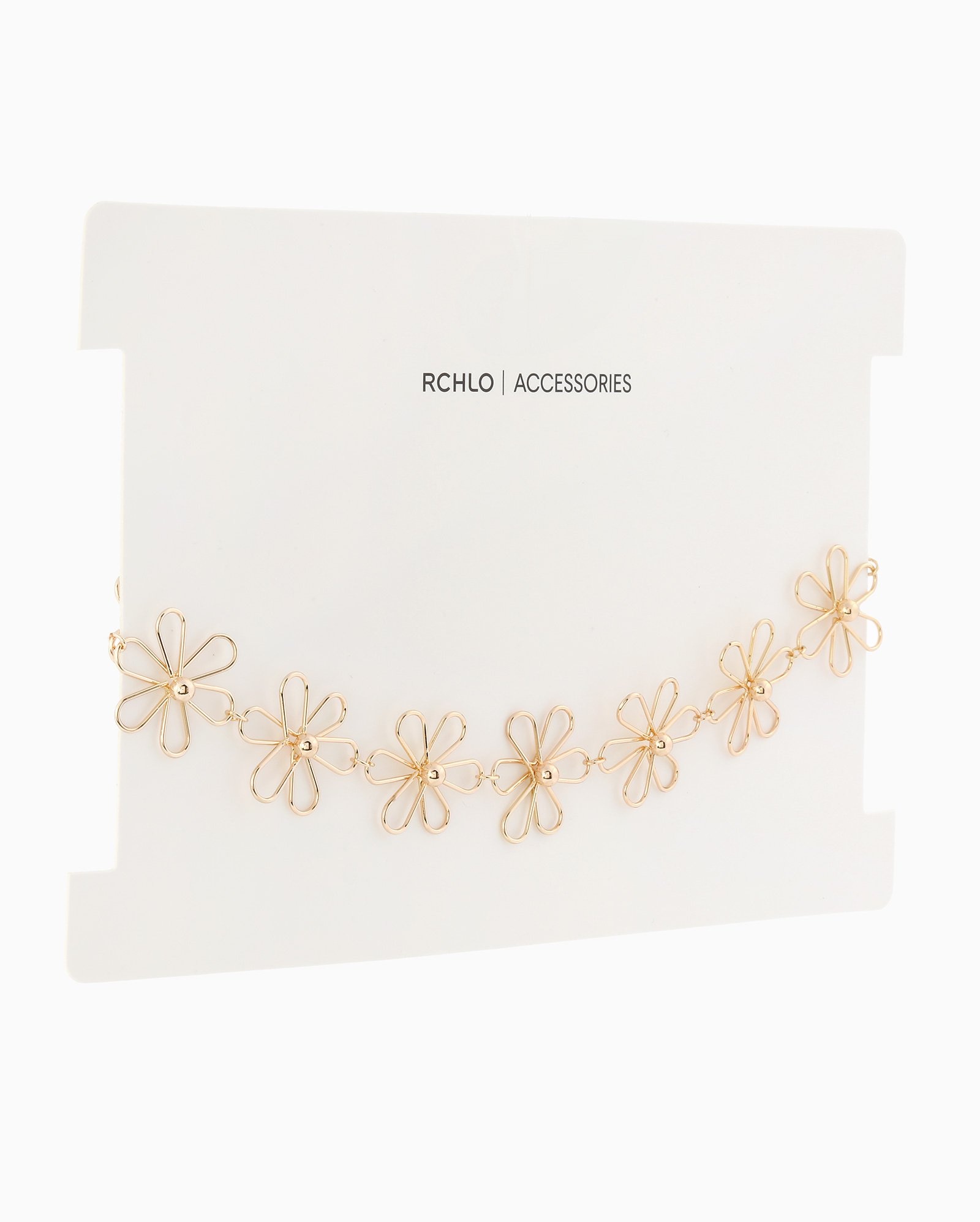 Colar feminino choker corrente flor dourado | Accessori