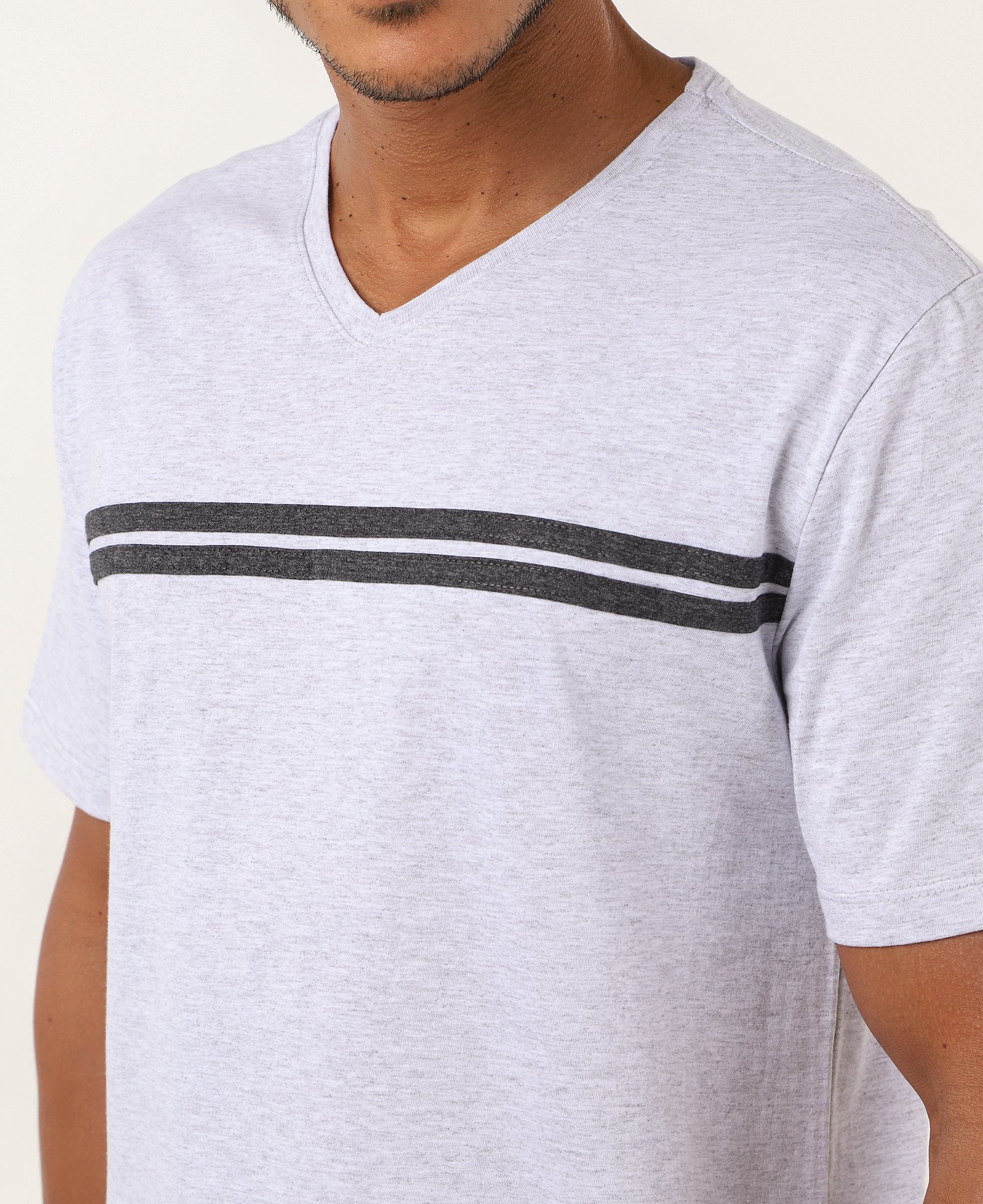 Pijama longo masculino mescla gola v multicor | Riachuelo