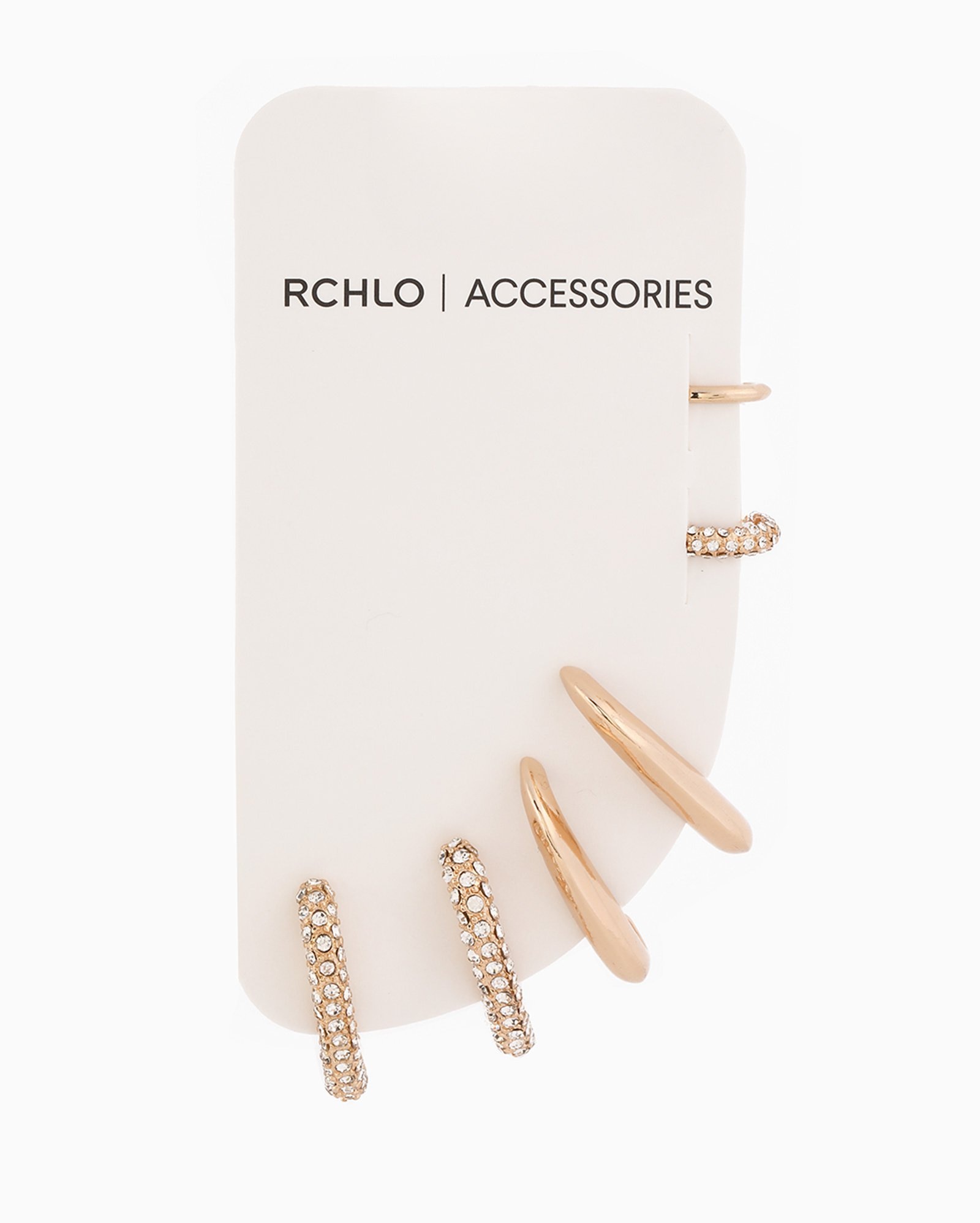 Kit brinco feminino 6 peças argolas com brilho dourado | Accessori