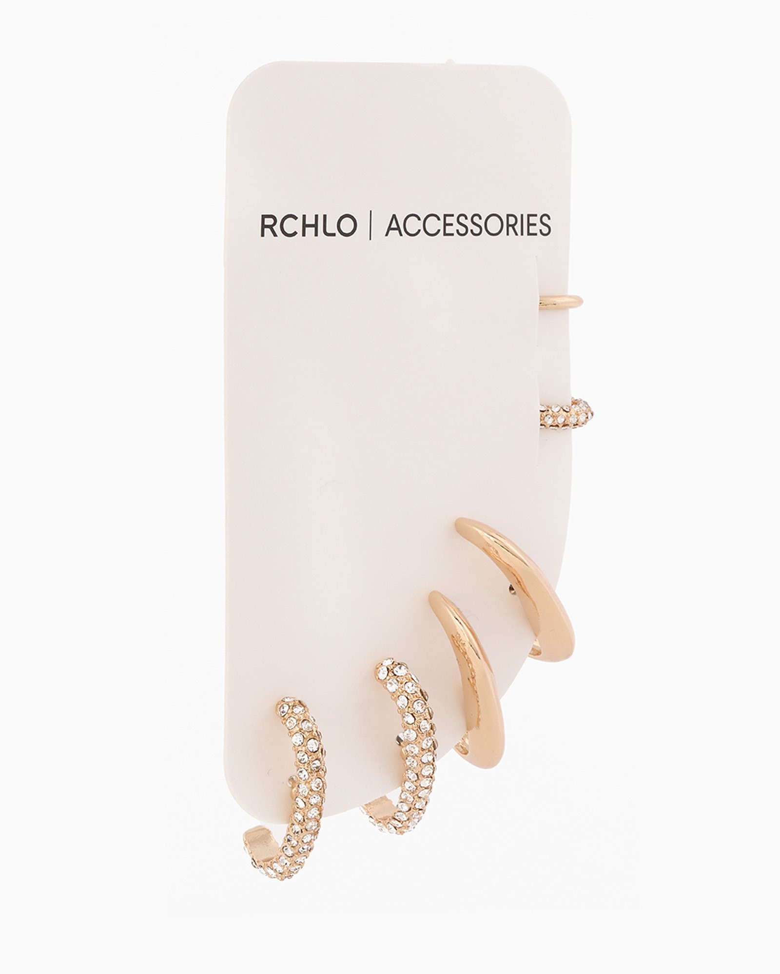 Kit brinco feminino 6 peças argolas com brilho dourado | Accessori