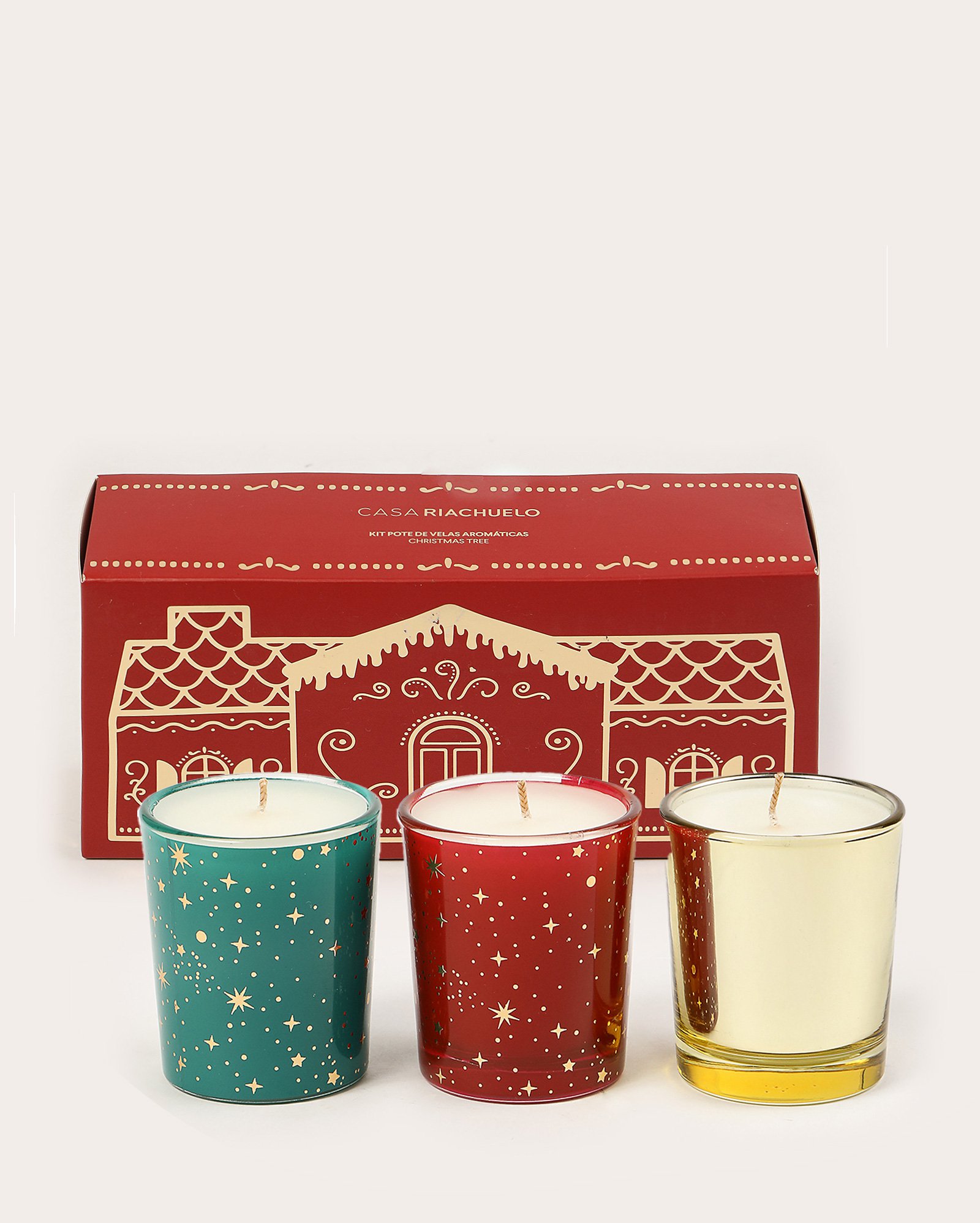 Kit vela aromática 3 peças natalino 70g multicor | Casa Riachuelo