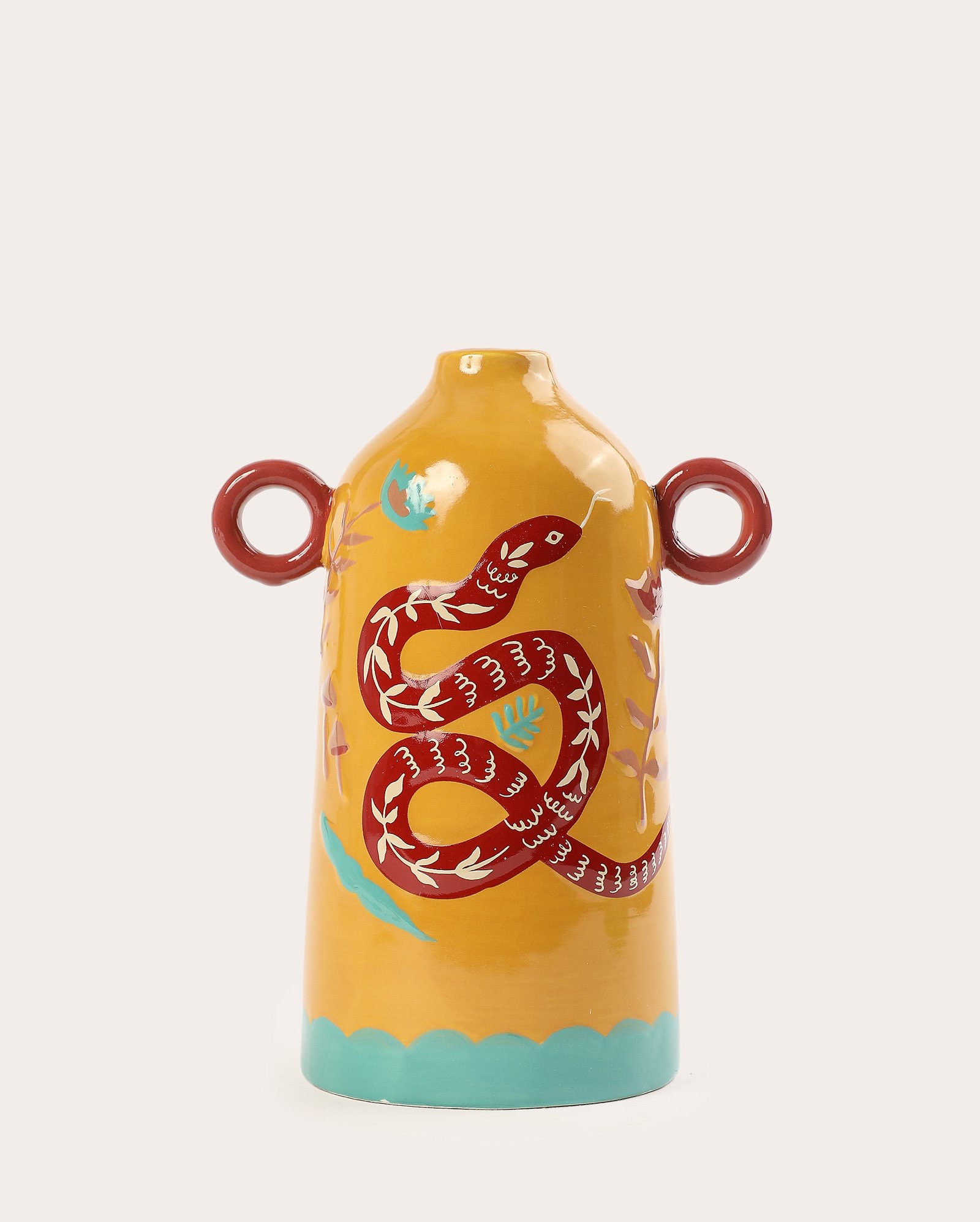 Vaso de cerâmica cobra Mike 22cm multicor | Casa Riachuelo