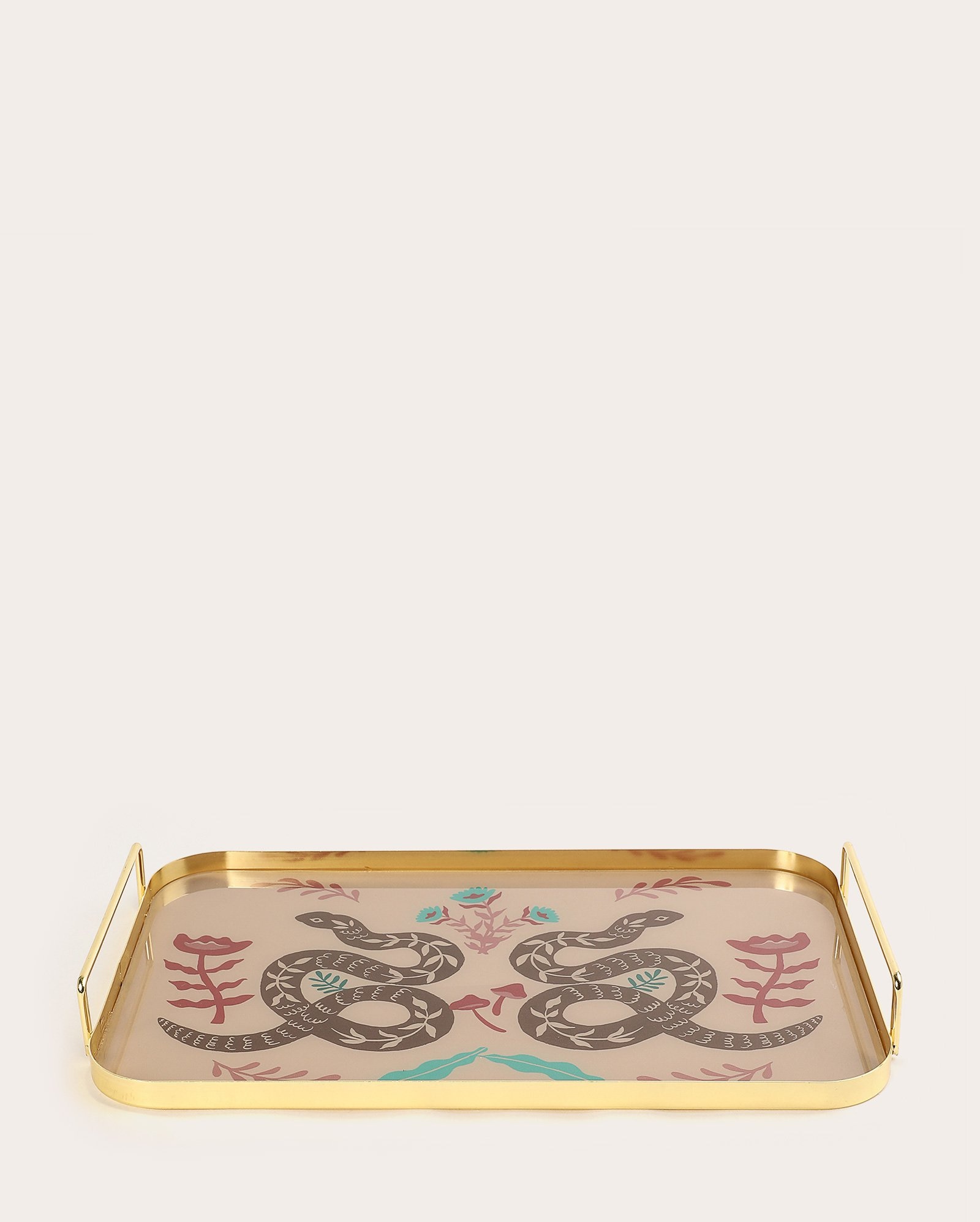 Bandeja decorativa de vidro serpente 41cm multicor | Casa Riachuelo