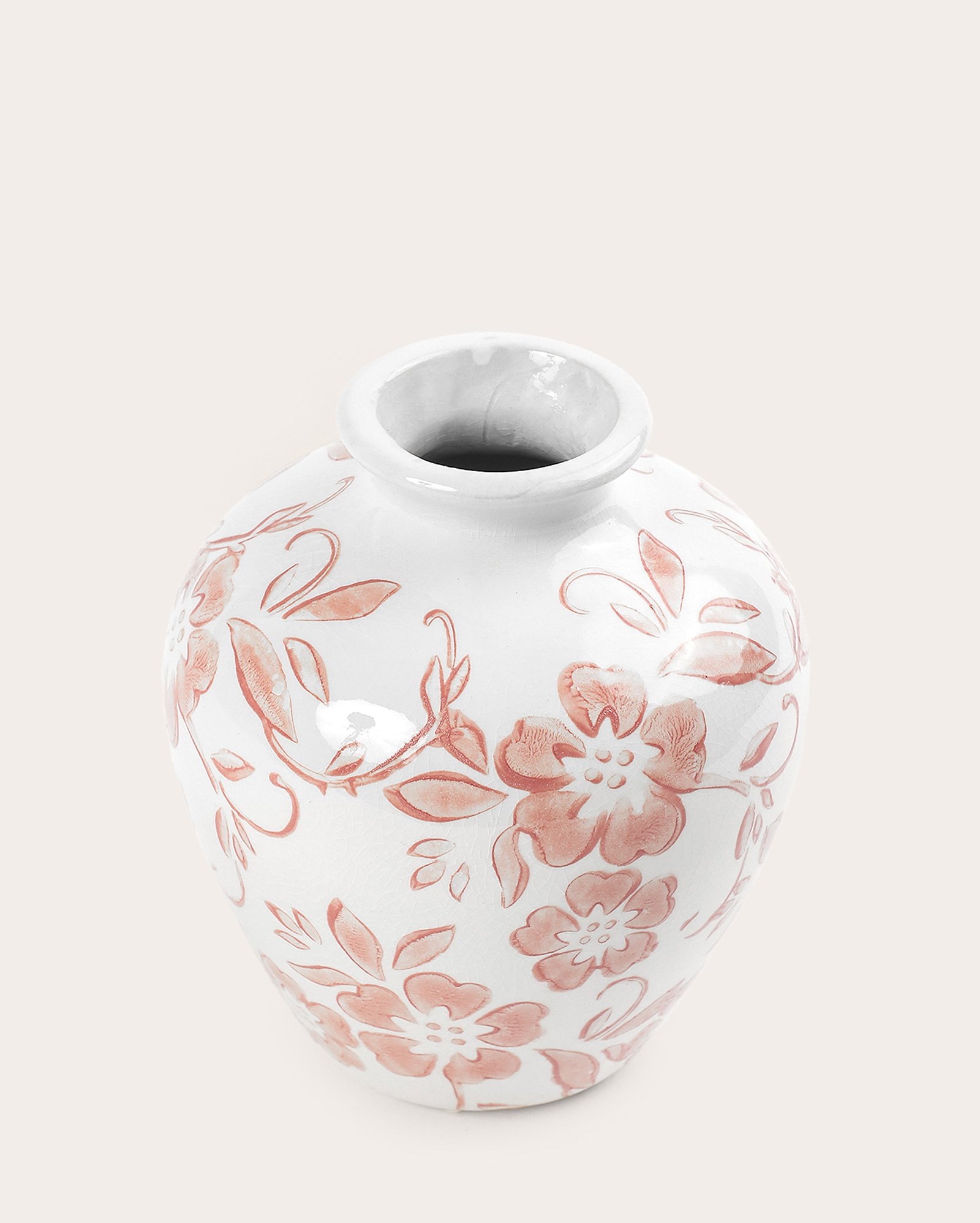 Vaso de cerâmica floral Anna 12,5cm branco | Casa Riachuelo
