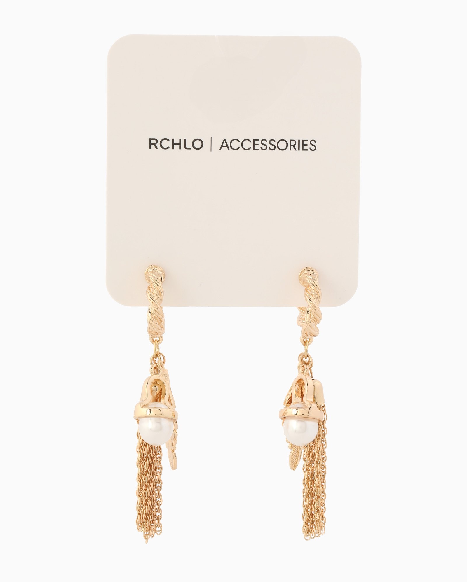 Brinco feminino pendente tassel e pérola dourado | Accessori