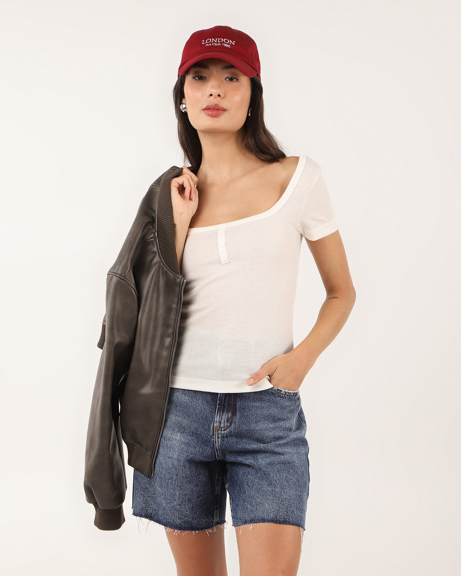 Blusa feminina Flavinha canelada com botões - Branco | Pool