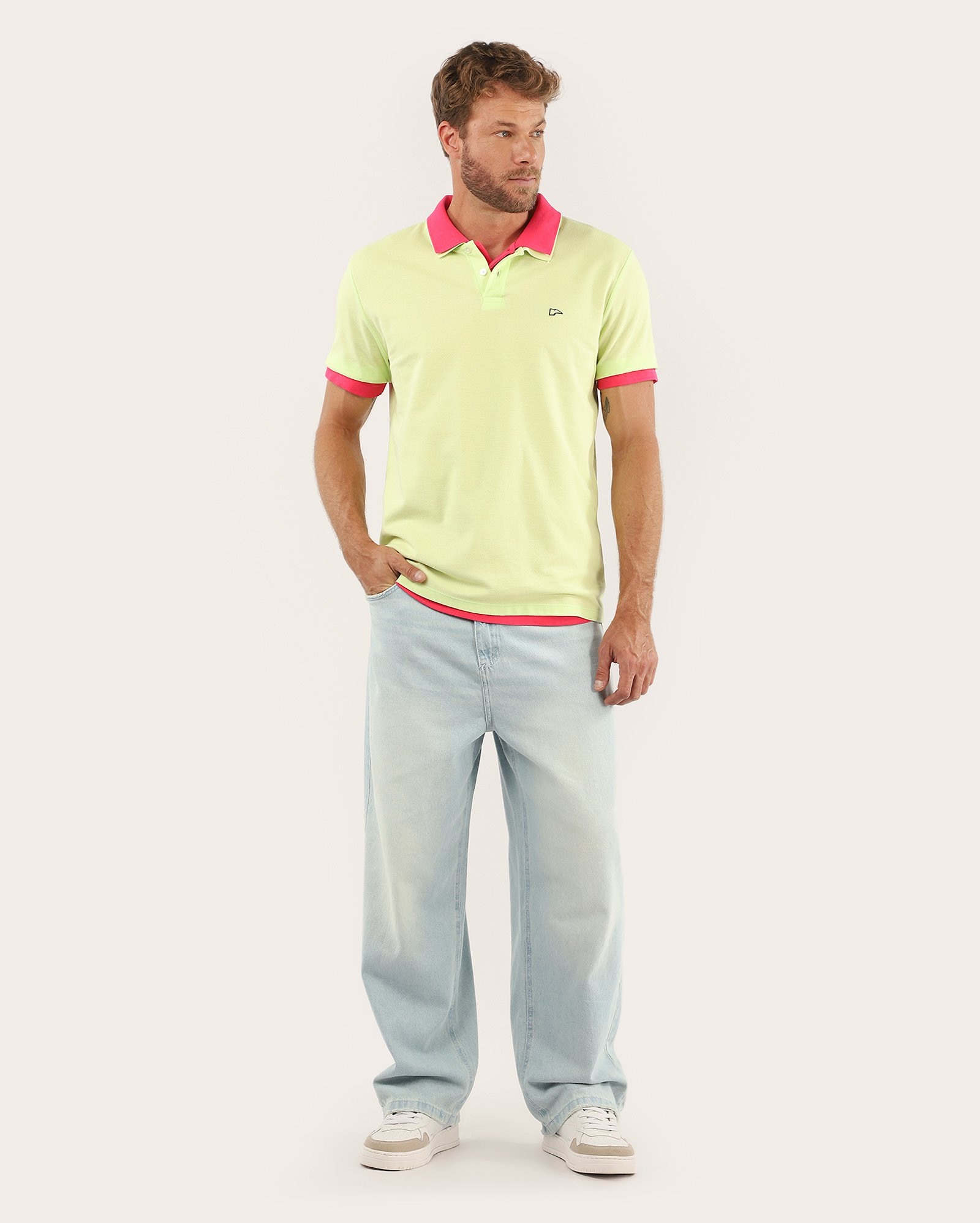 Camisa polo masculina Pool Legacy regular piquet - Verde Claro