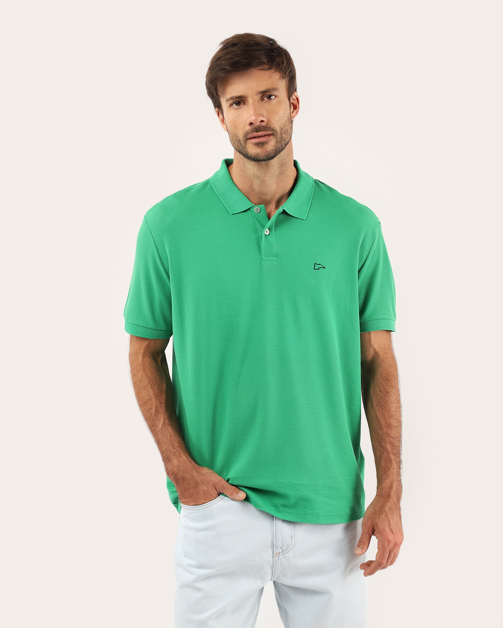 Camisa polo masculina Pool Legacy regular piquet - Verde