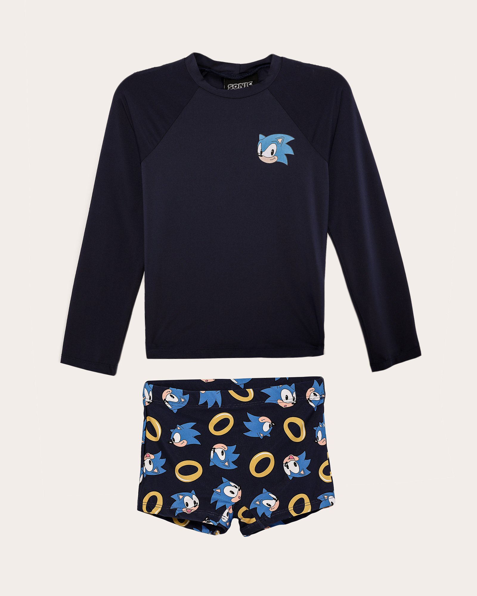 Conjunto de praia infantojuvenil Sonic 4-12A azul | Sonic